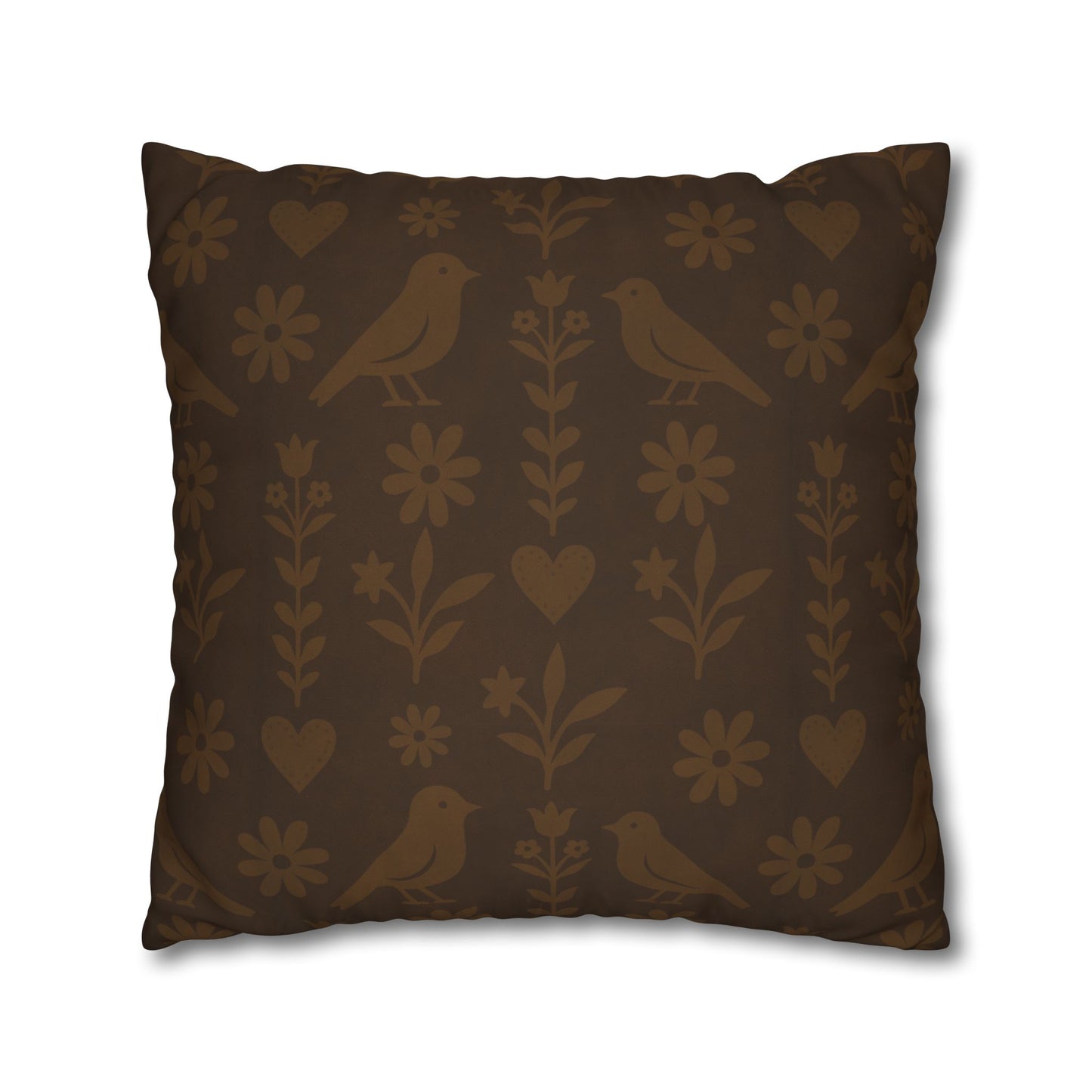 Bohemian Bird Pattern Pillowcase - Cozy Home Decor, Vintage Accent, Gift for Bird Lovers, Rustic Living Room, Nature Inspired