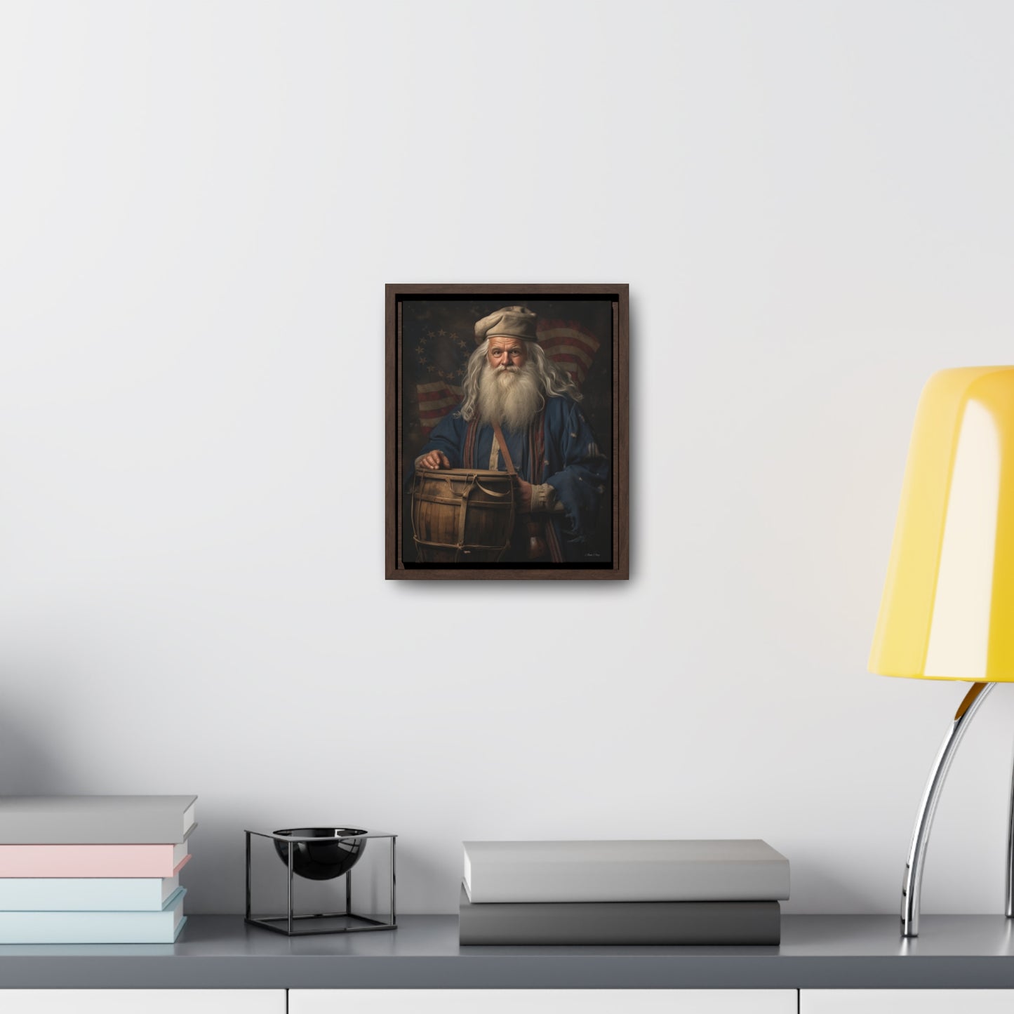 Framed Americana Santa Gallery Canvas Wraps, Vertical Frame