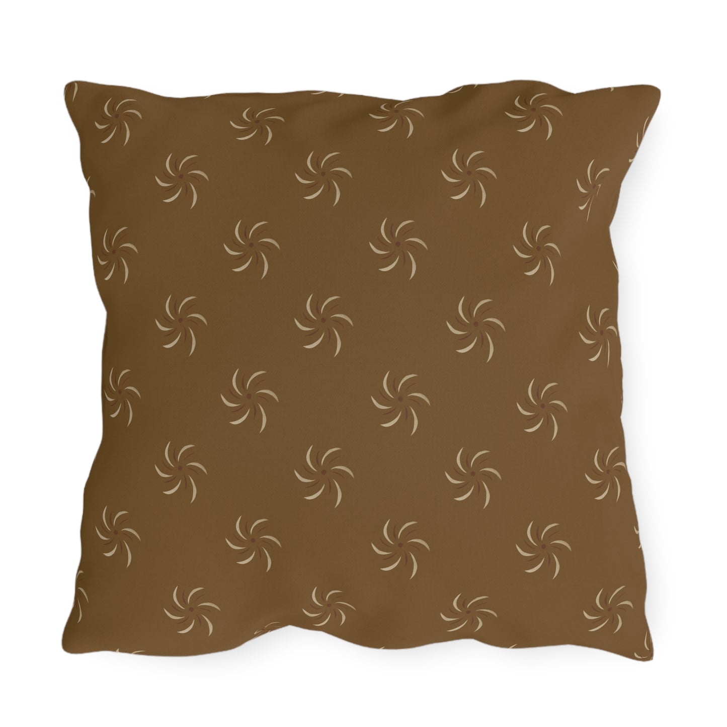 Boho Outdoor Throw Pillow - Earthy Twirl Design for Patio & Garden Decor