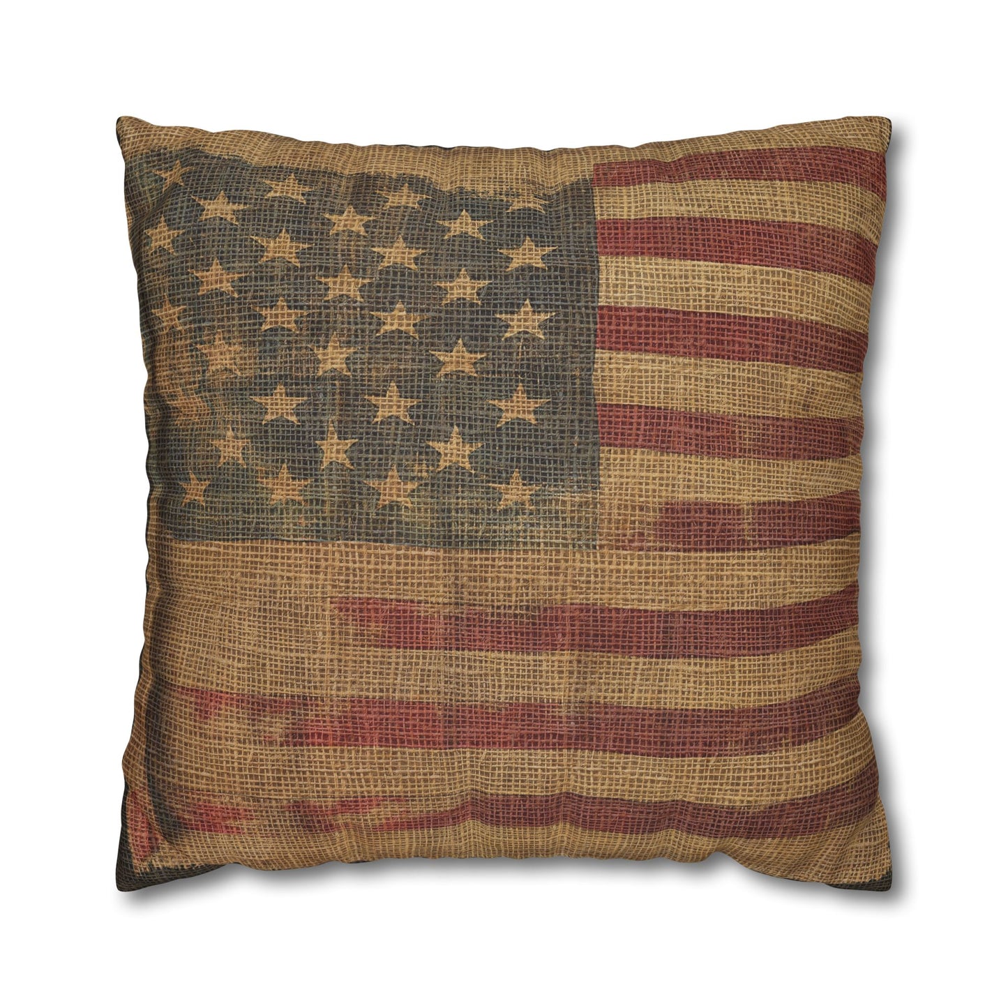 Grungy Flag Square Poly Canvas Pillowcase