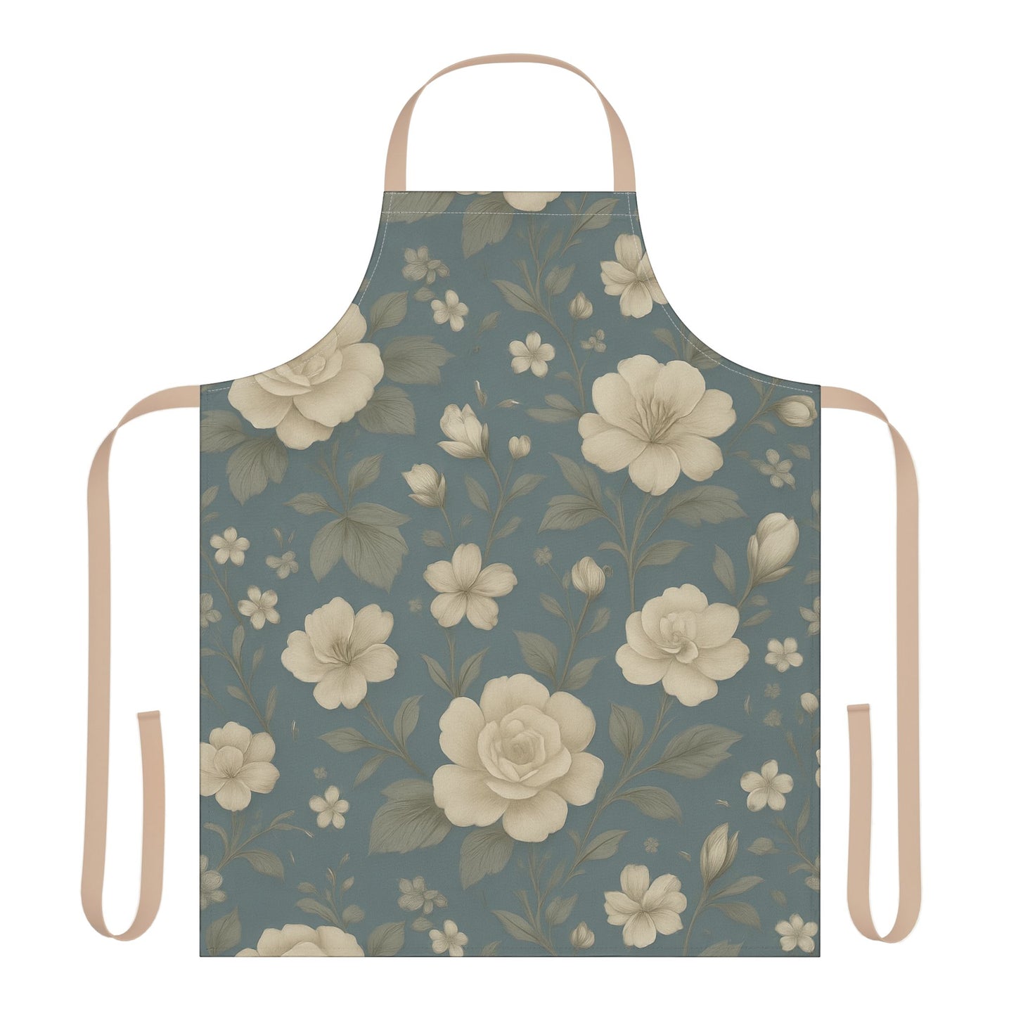 Elegant Floral Apron with 5-Color Straps, Cooking Gift for Chefs, Kitchen Decor, Home Cooking, Mother's Day, Gardening, BBQ