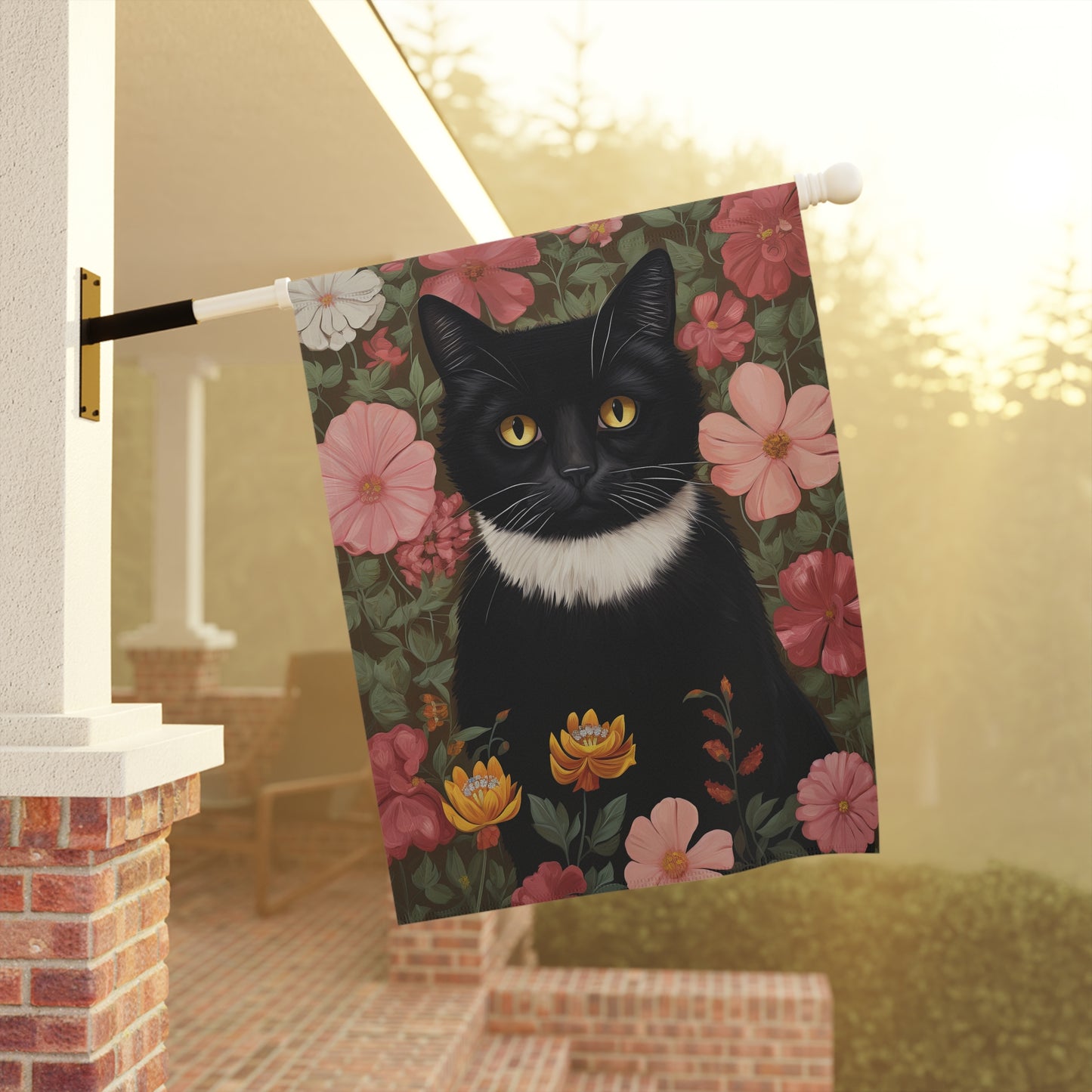 Tuxedo Garden Cat Garden & House Banner