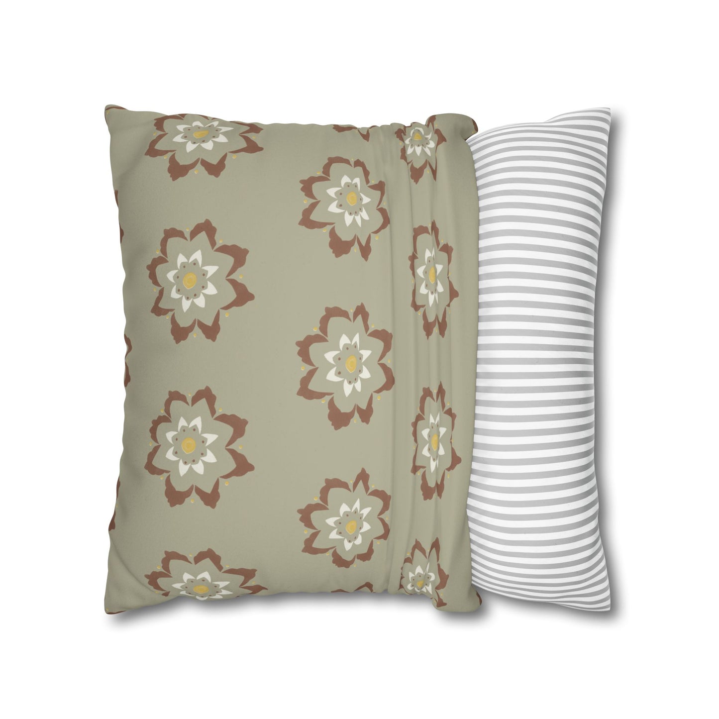 Fantasy Collection Medium Pattern Taupe Faux Suede Square Pillowcase