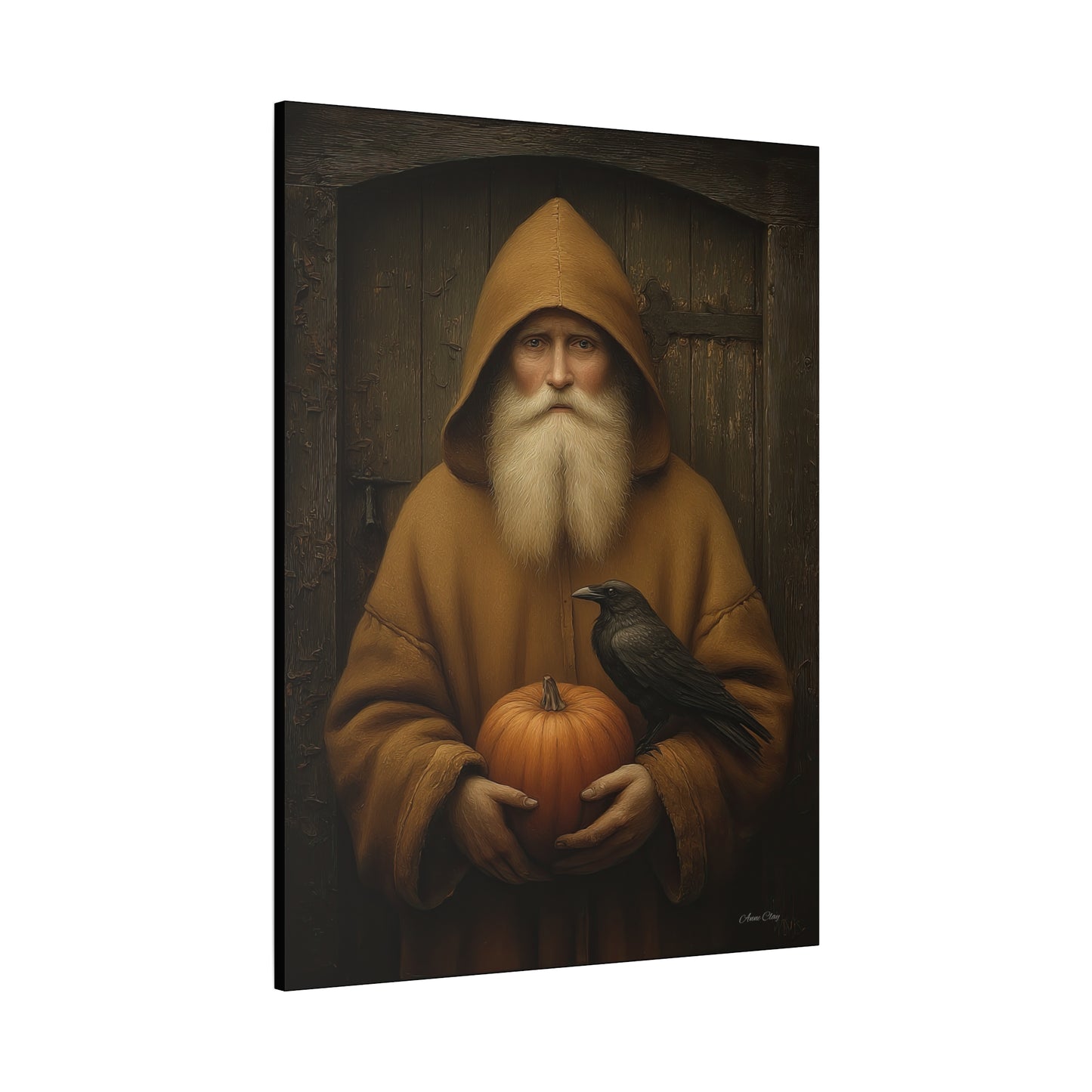 Mystical Fall Canvas Art, Pumpkin Decor, Autumn Wall Art, Halloween Home Decor, Spiritual Artwork, Living Room Decoration