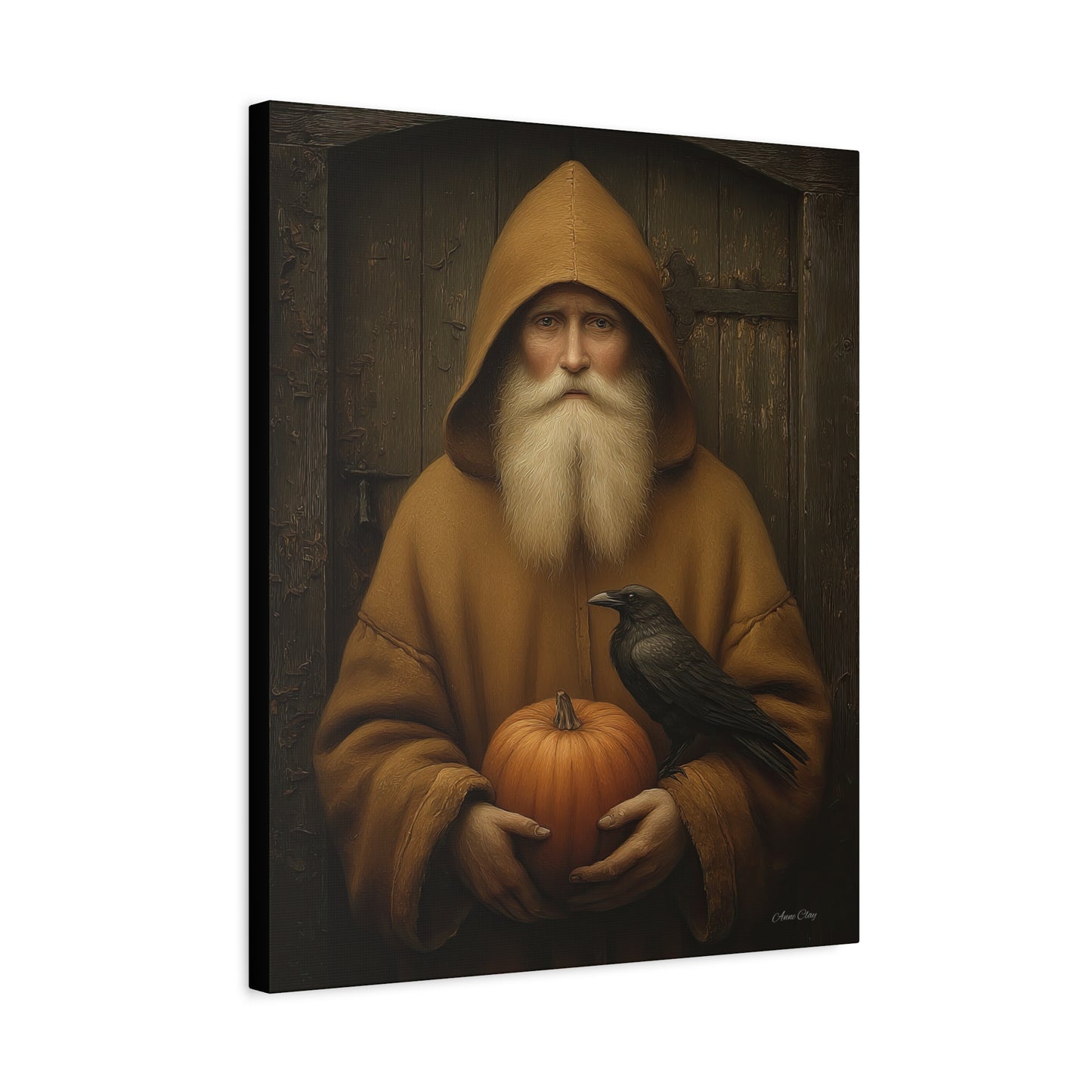Mystical Fall Canvas Art, Pumpkin Decor, Autumn Wall Art, Halloween Home Decor, Spiritual Artwork, Living Room Decoration