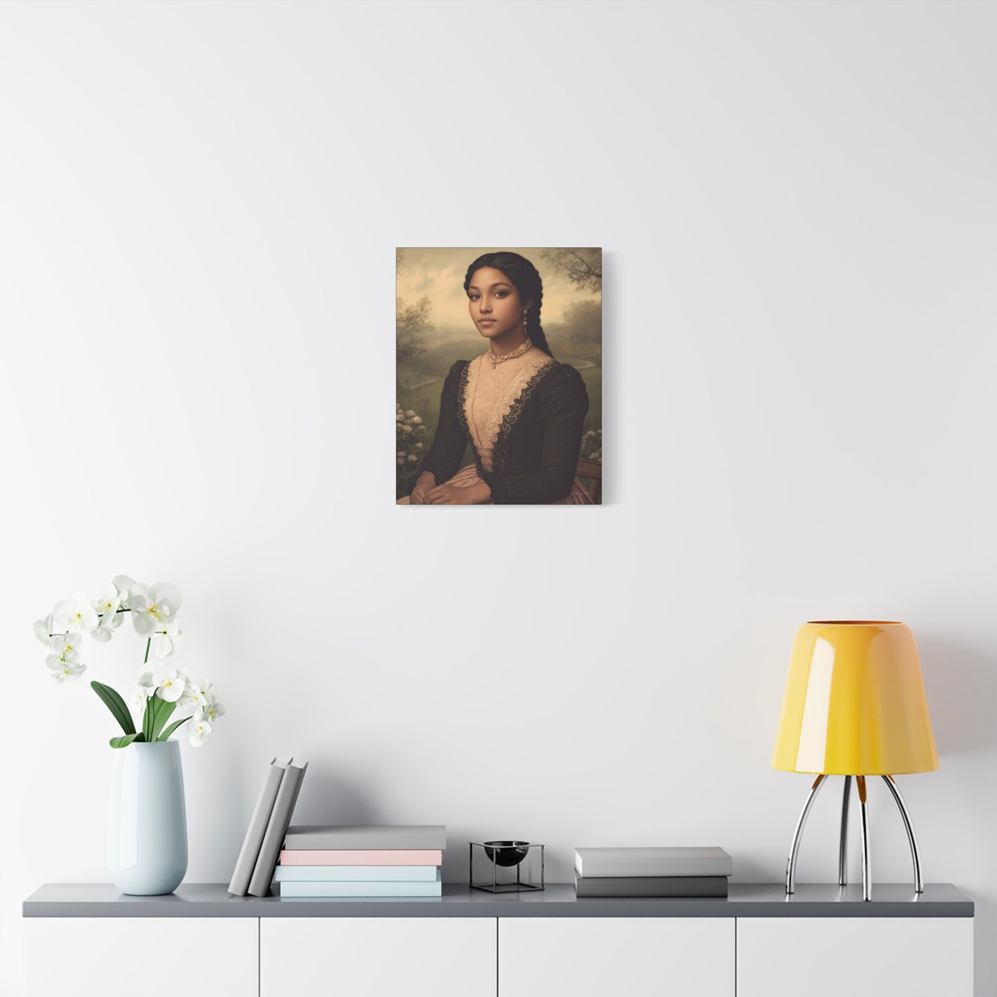 Elegant Stretched Canvas Print of Portrait Art, Vintage Home Decor, Wall Art for Living Room, Gift for Art Lovers, Timeless Design