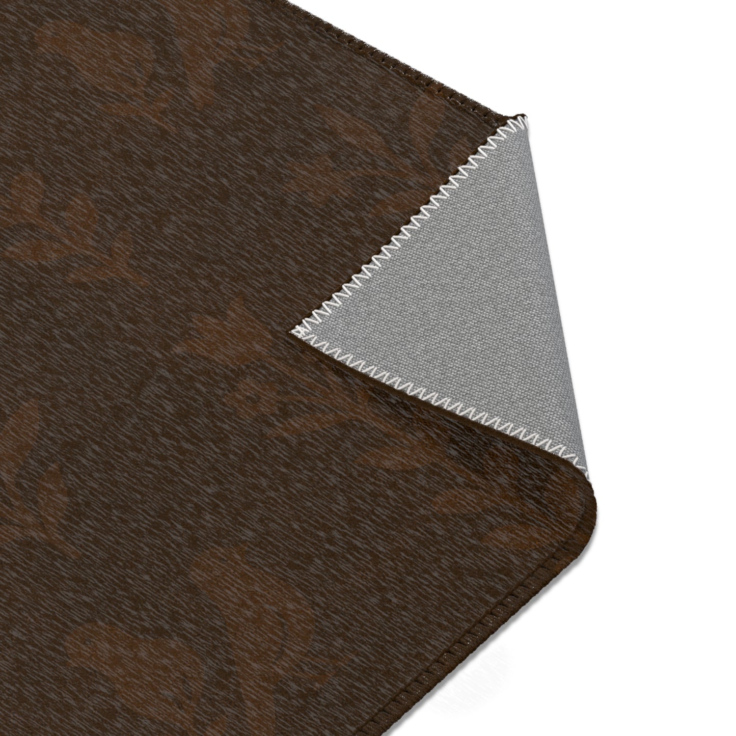 Brown Floral Area Rug, Cozy Living Room Decor, Boho Style Mat, Kitchen Runner, Indoor Soft Flooring