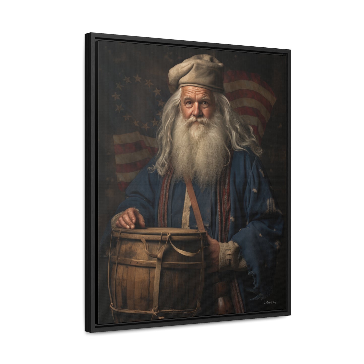 Framed Americana Santa Gallery Canvas Wraps, Vertical Frame