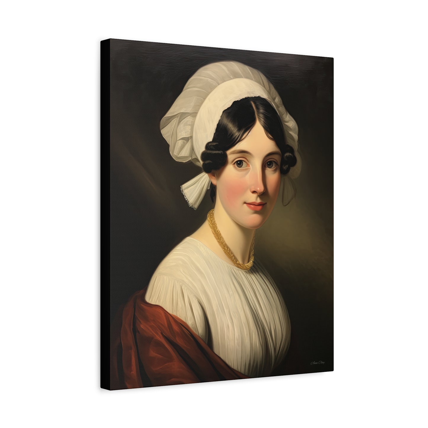Miss Anne Early American Vintage Portrait Canvas Wall Art - Elegant Home Decor