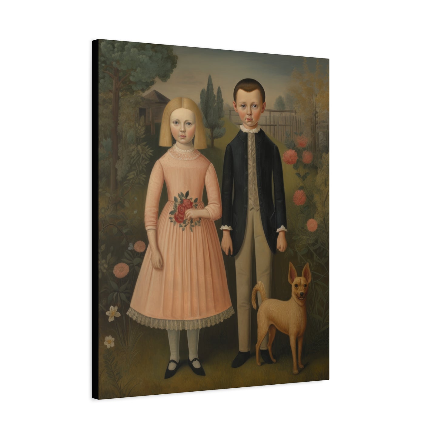 Whimsical Vintage Art Print - Matte Stretched Canvas Wall Decor