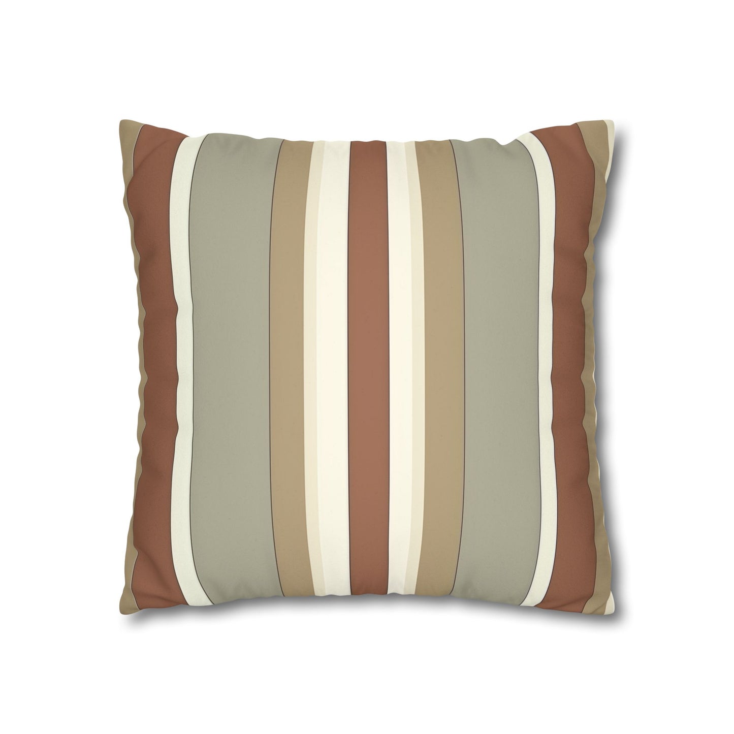 Fantasy Collecion Stencil Stalk Taupe Faux Suede Square Pillowcase