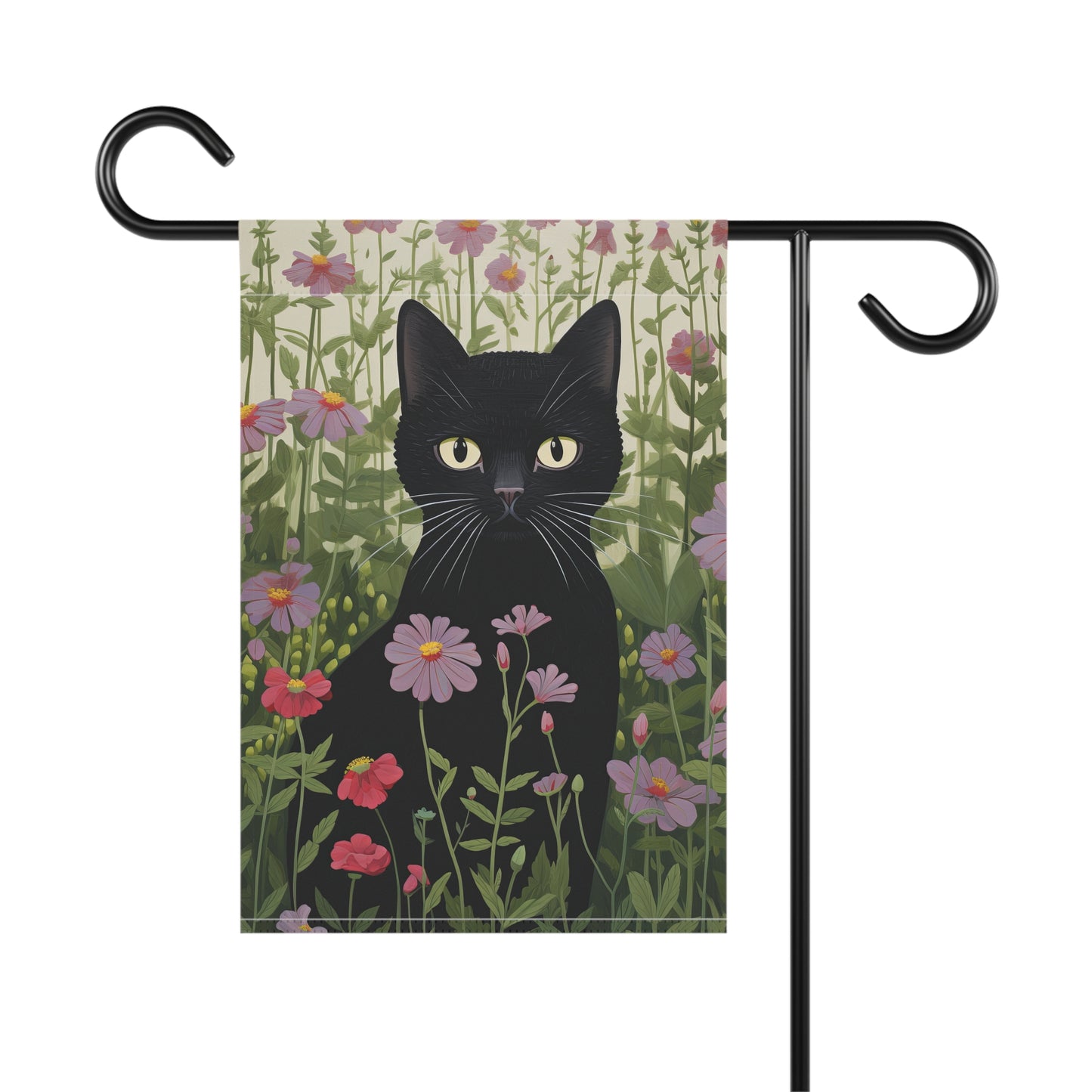Black Garden Kitty Garden & House Banner