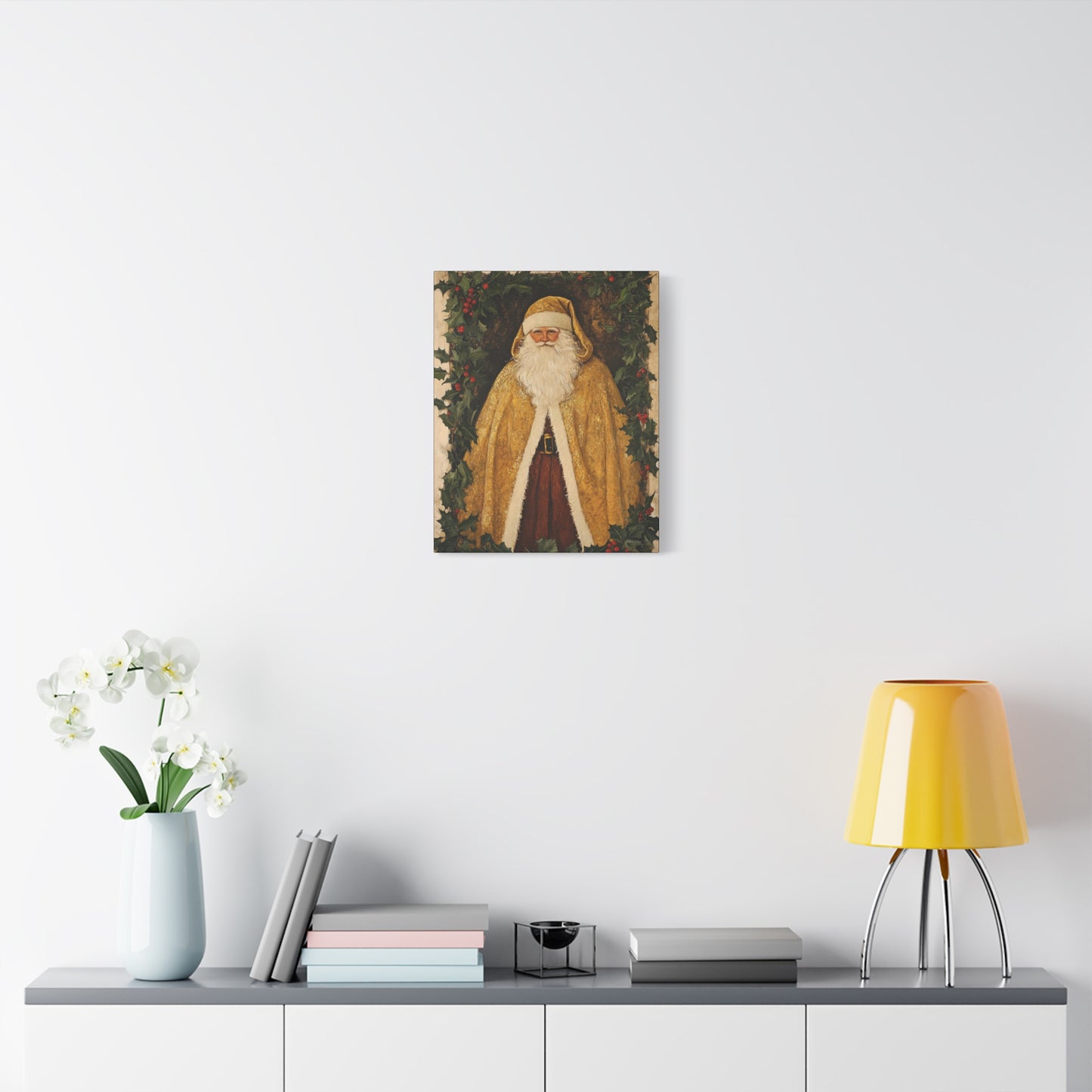 Golden Furry Santa Matte Canvas, Stretched, 1.25"