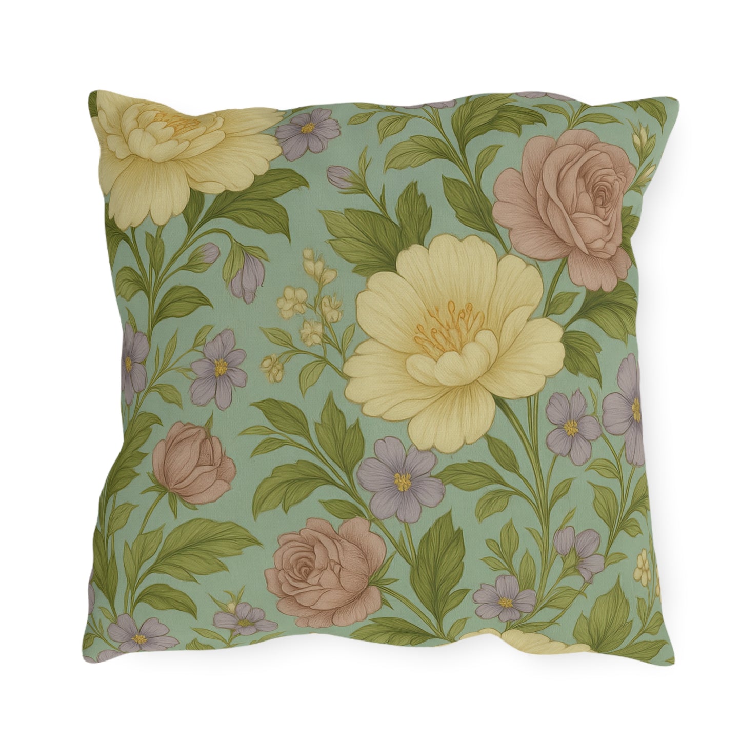 Botanical Outdoor Pillows, Floral Patio Decor, Garden Cushions, Shabby Chic Throw, Summer Home Accents