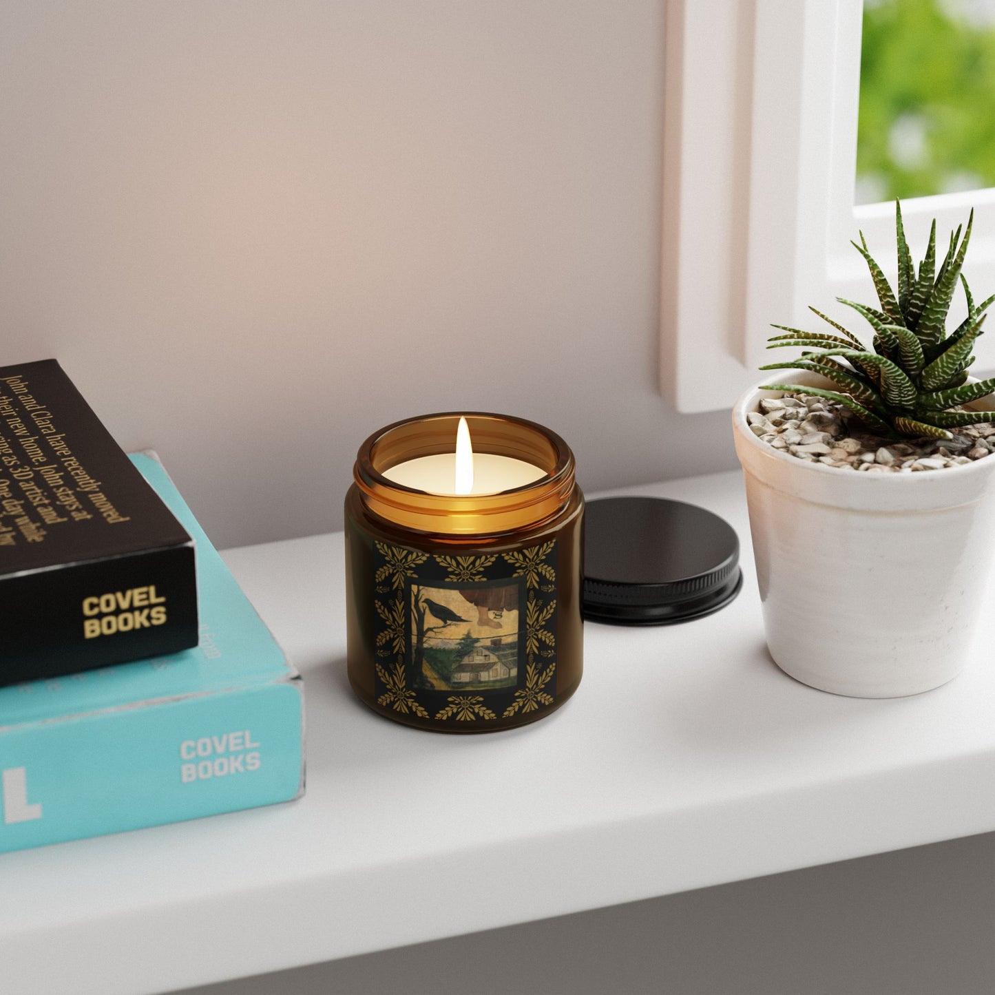 Crow's Foot Inn Scented Soy Candle (Multi-Size, Amber Jar)