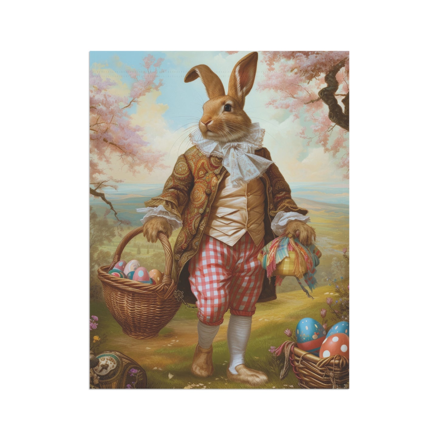 Easter Garden Flag - Vintage Bunny Design