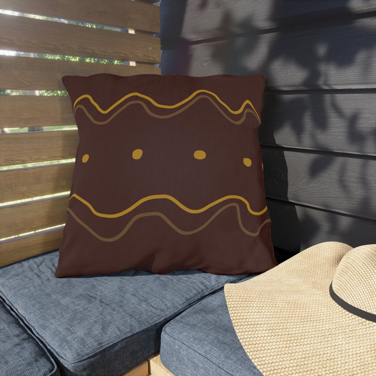 Primitive Redware Squiggles Outdoor Pillows