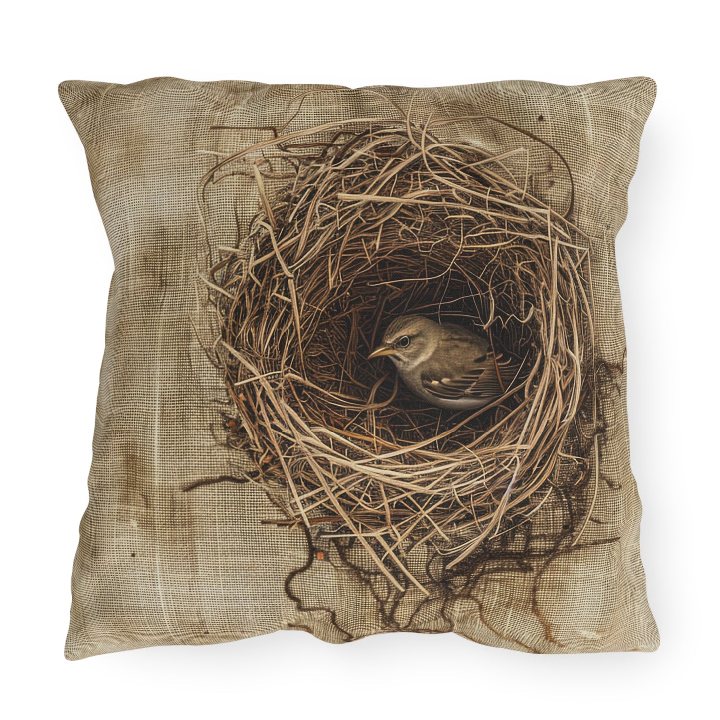 Bird in the Nest Outdoor Pillows