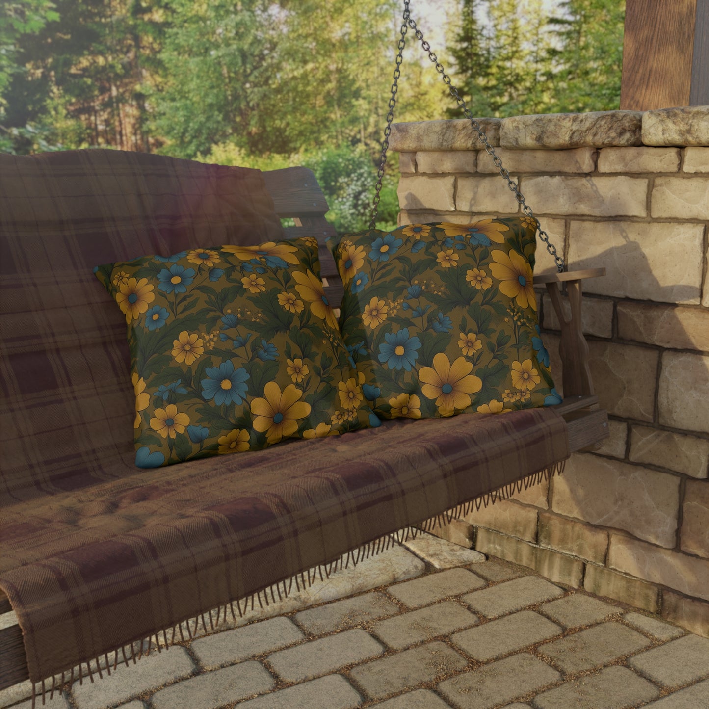 Bohemian Floral Outdoor Pillows, Vibrant Garden Decor, Patio Accessories, Spring/Summer Vibes, Outdoor Seating Style