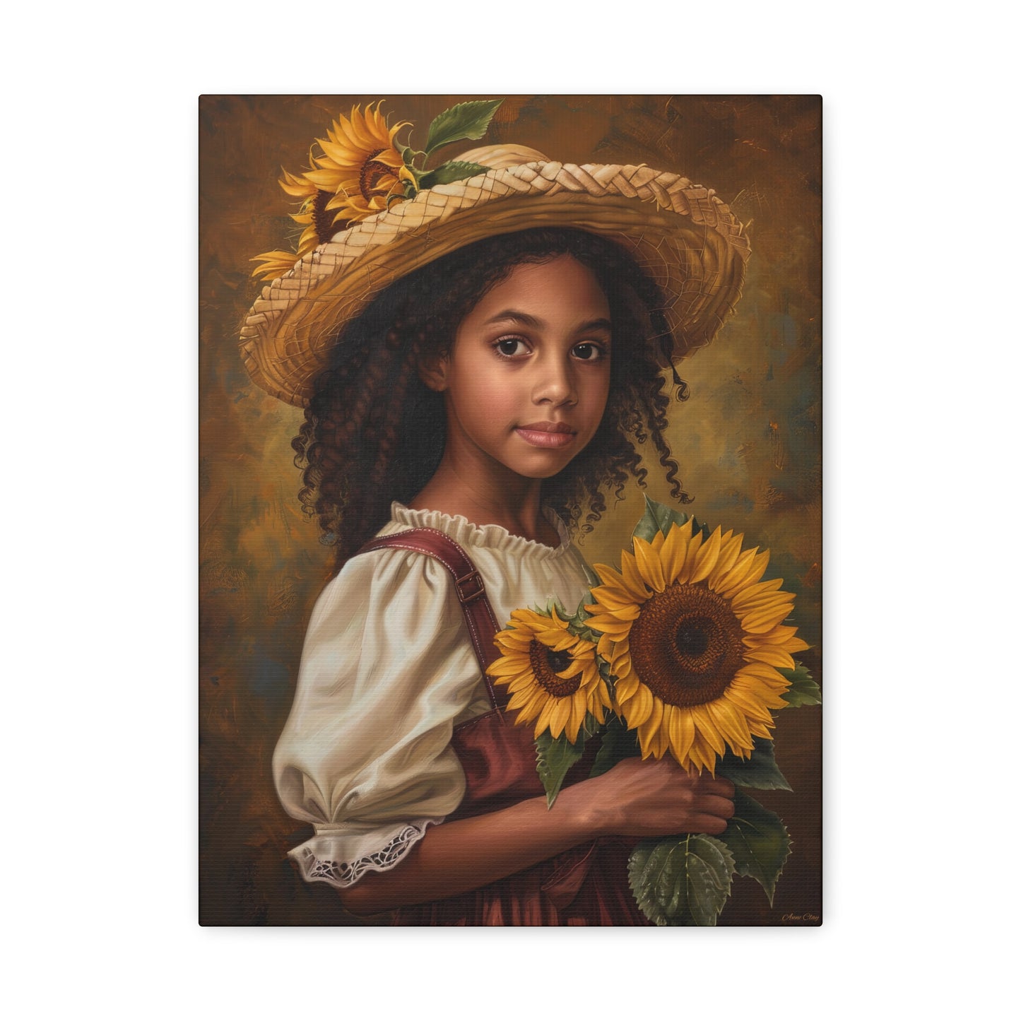 Suzie Sunflower Matte Canvas, Stretched, 1.25"