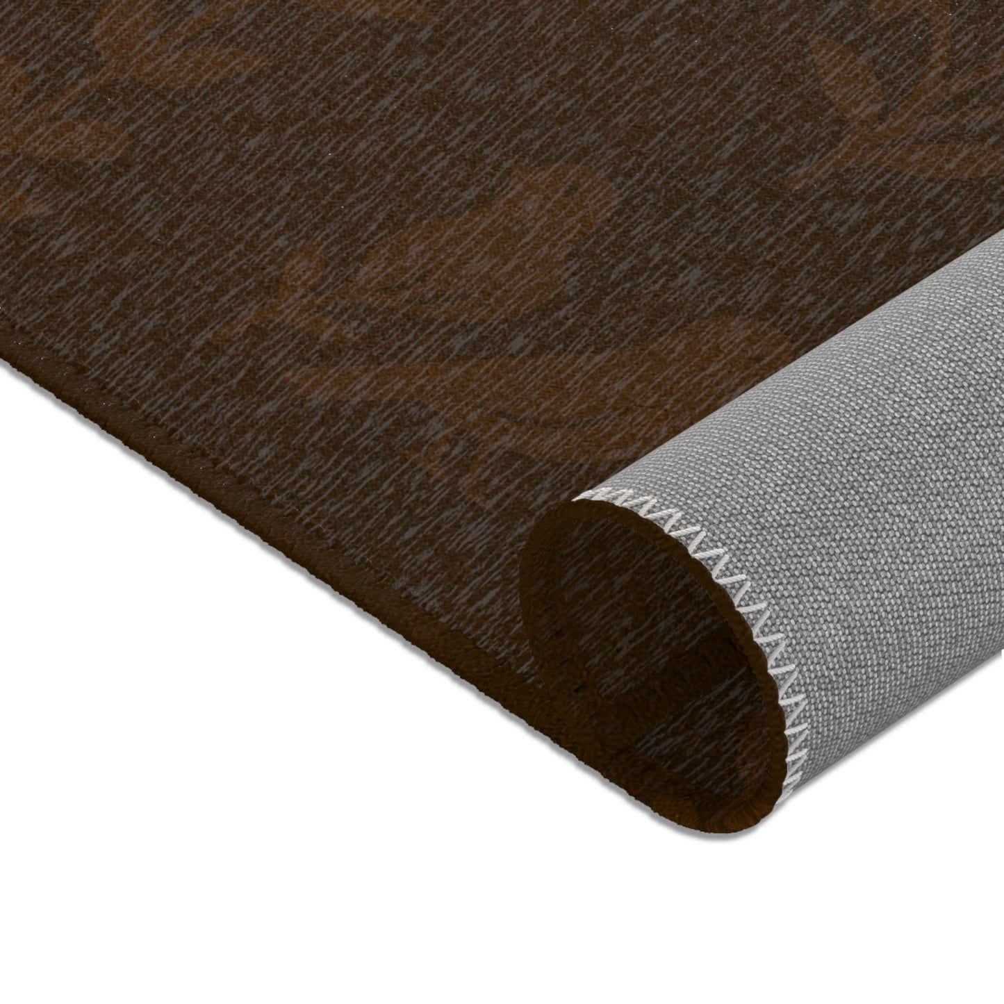Brown Floral Area Rug, Cozy Living Room Decor, Boho Style Mat, Kitchen Runner, Indoor Soft Flooring