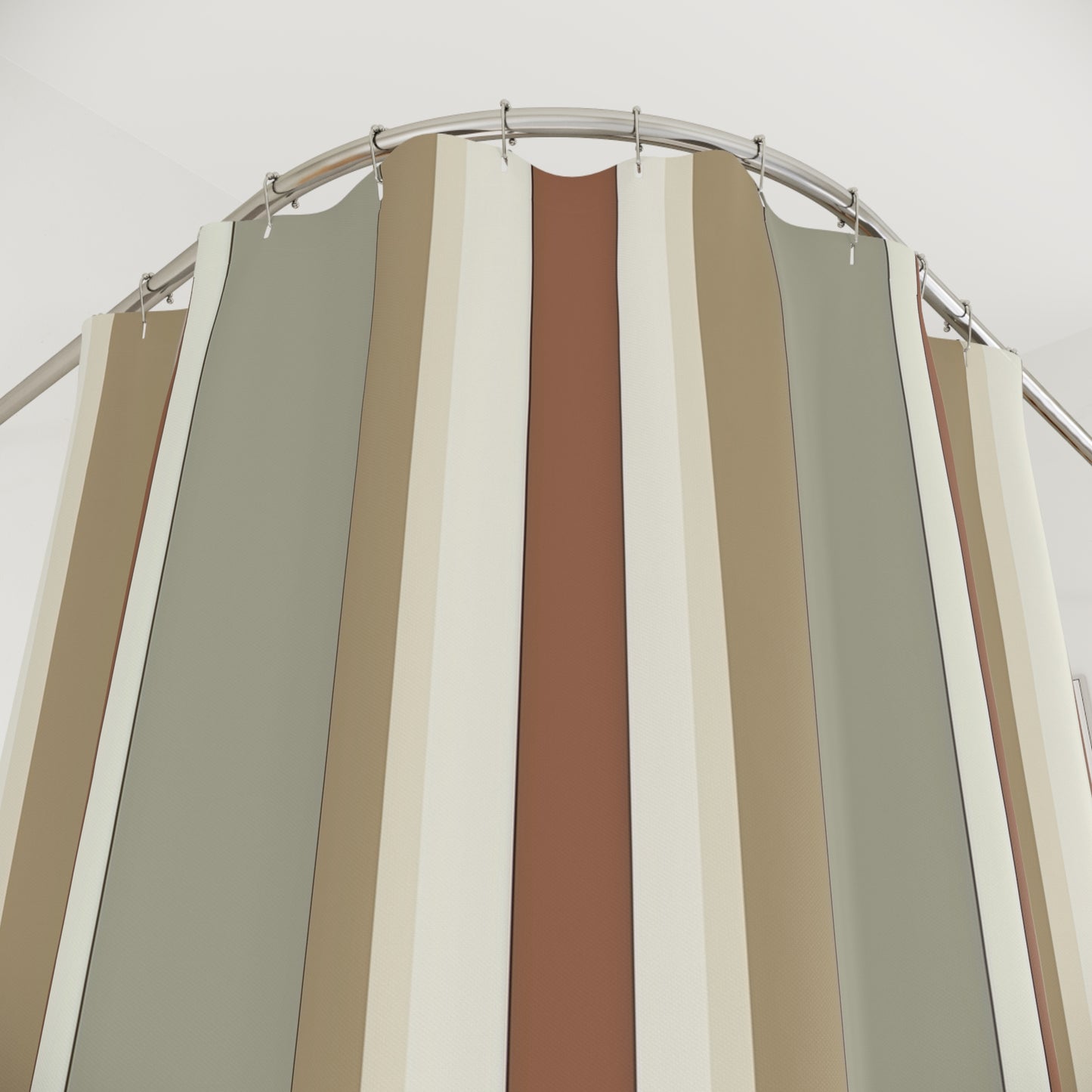 Fantasy Collection Taupe Striped Shower Curtains