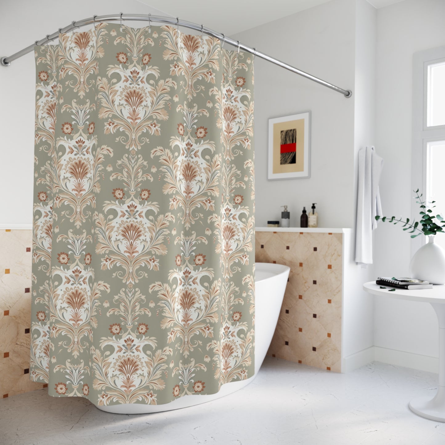 Damask Colonial, Early AmericanShower Curtains