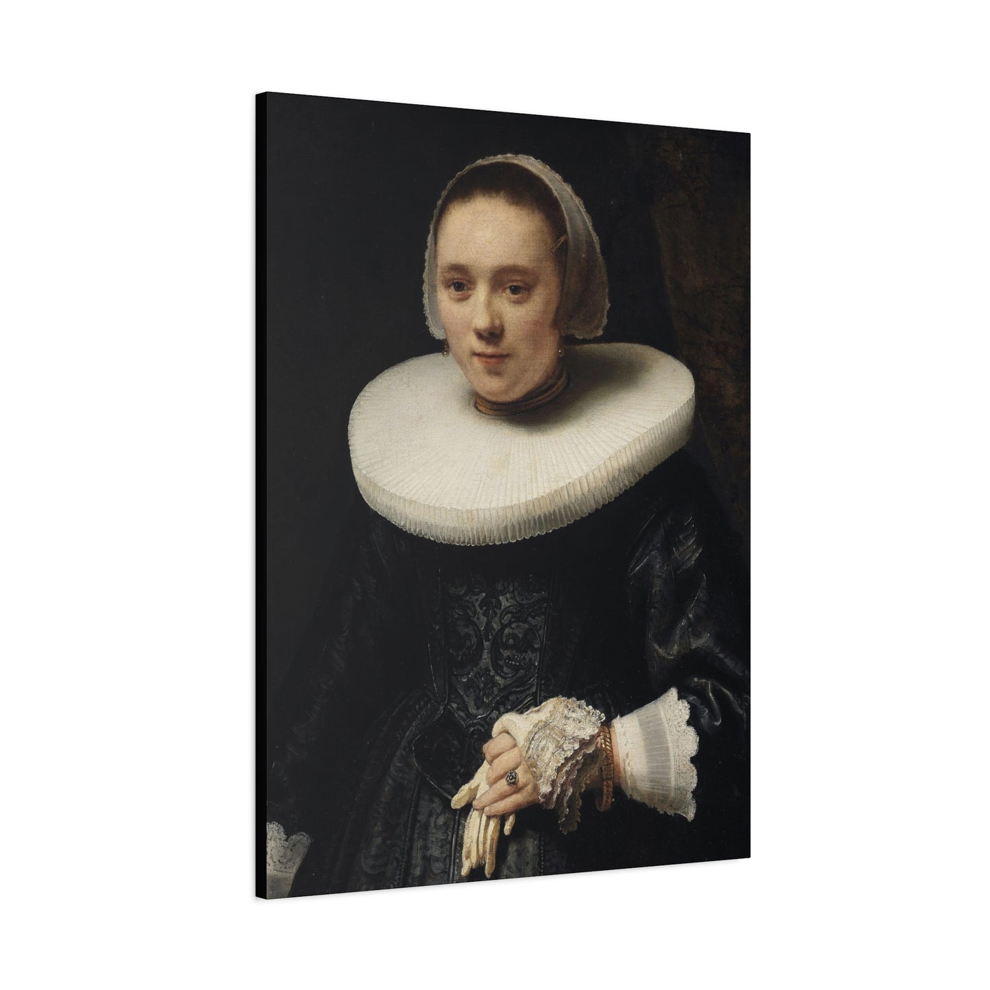 1600's Woman Classic Portrait Matte Canvas Wall Art – Elegant Home Decor for Art Lovers