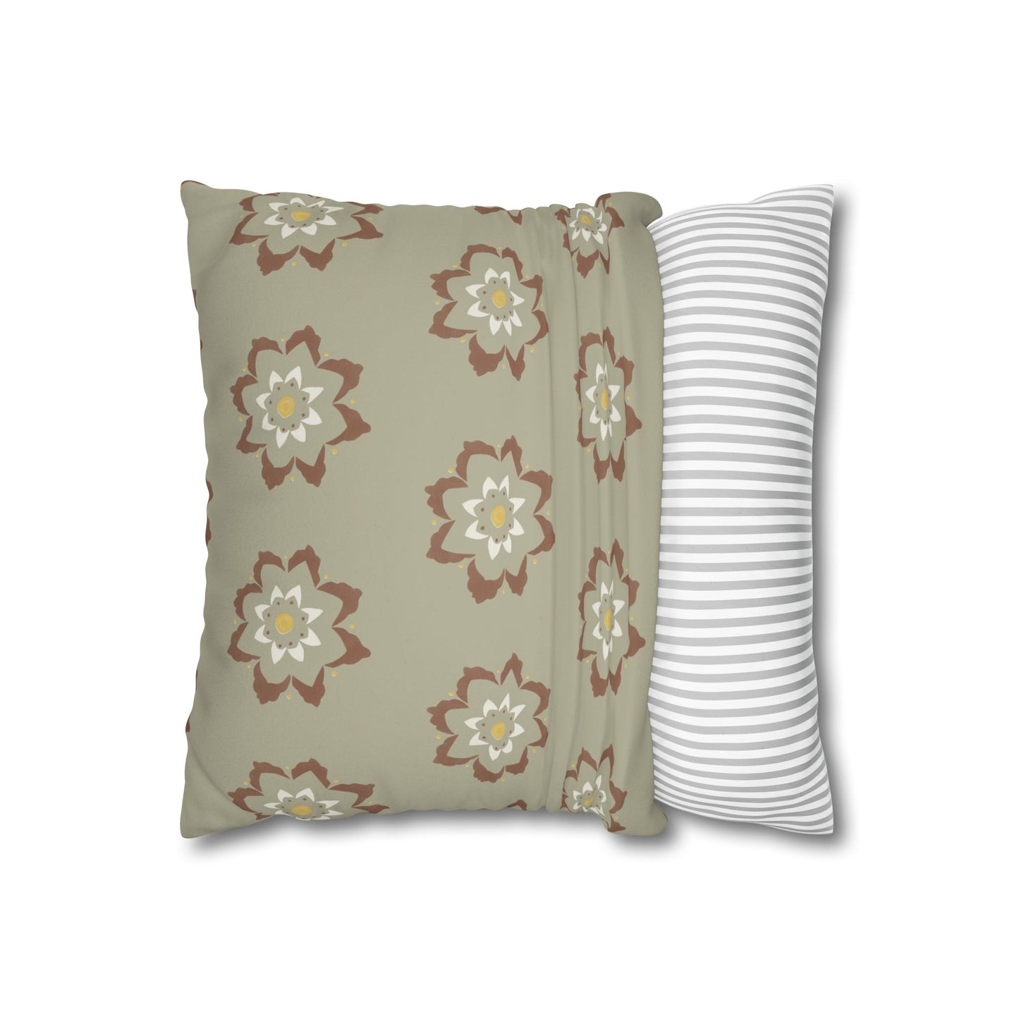 Fantasy Collection Medium Pattern Taupe Faux Suede Square Pillowcase