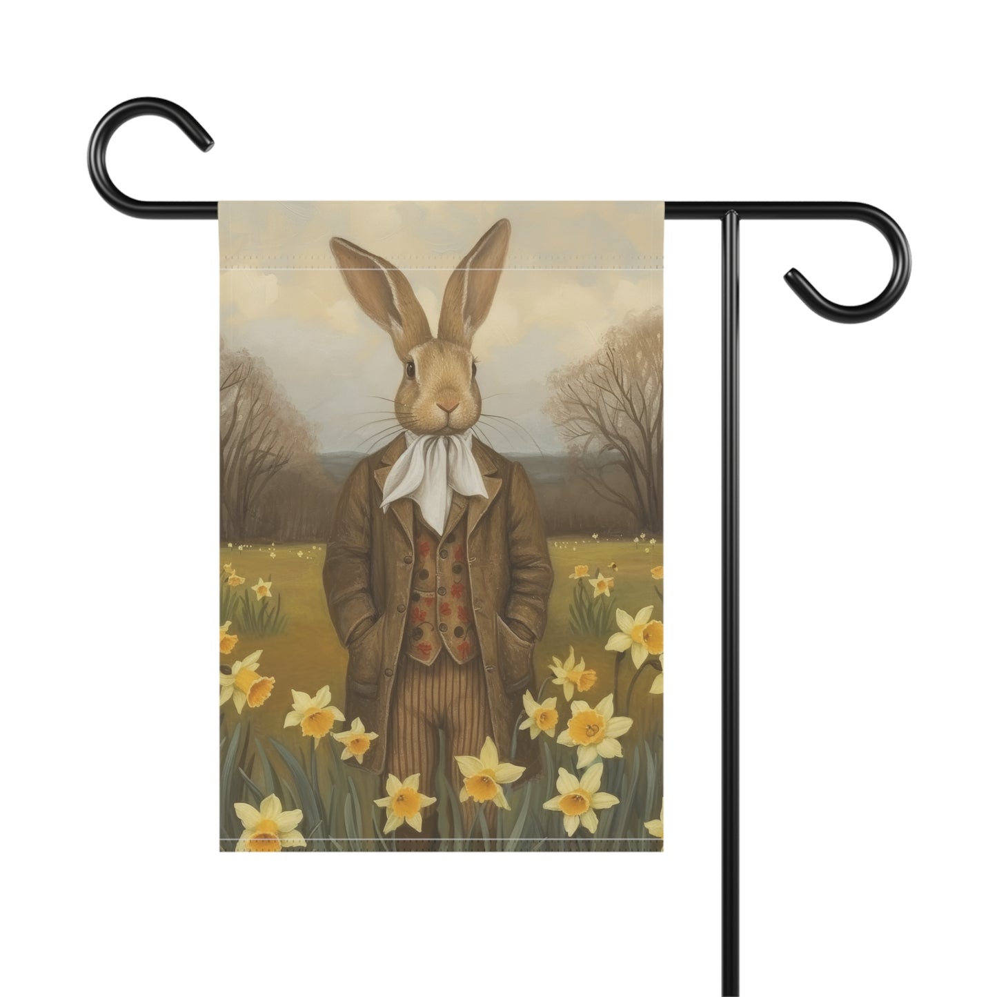 Whimsical Easter Garden Banner - Vintage Bunny Design