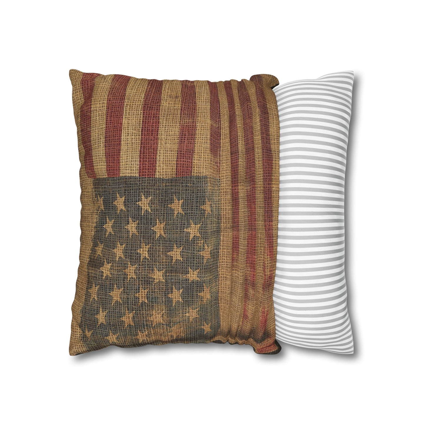 Grungy Flag Square Poly Canvas Pillowcase