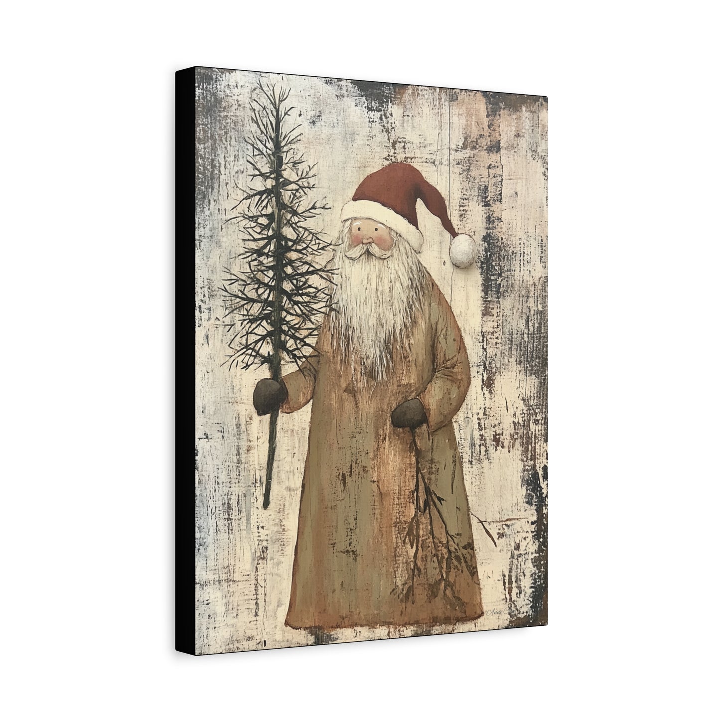 Happy Twiggy Santa Matte Canvas, Stretched, 1.25"