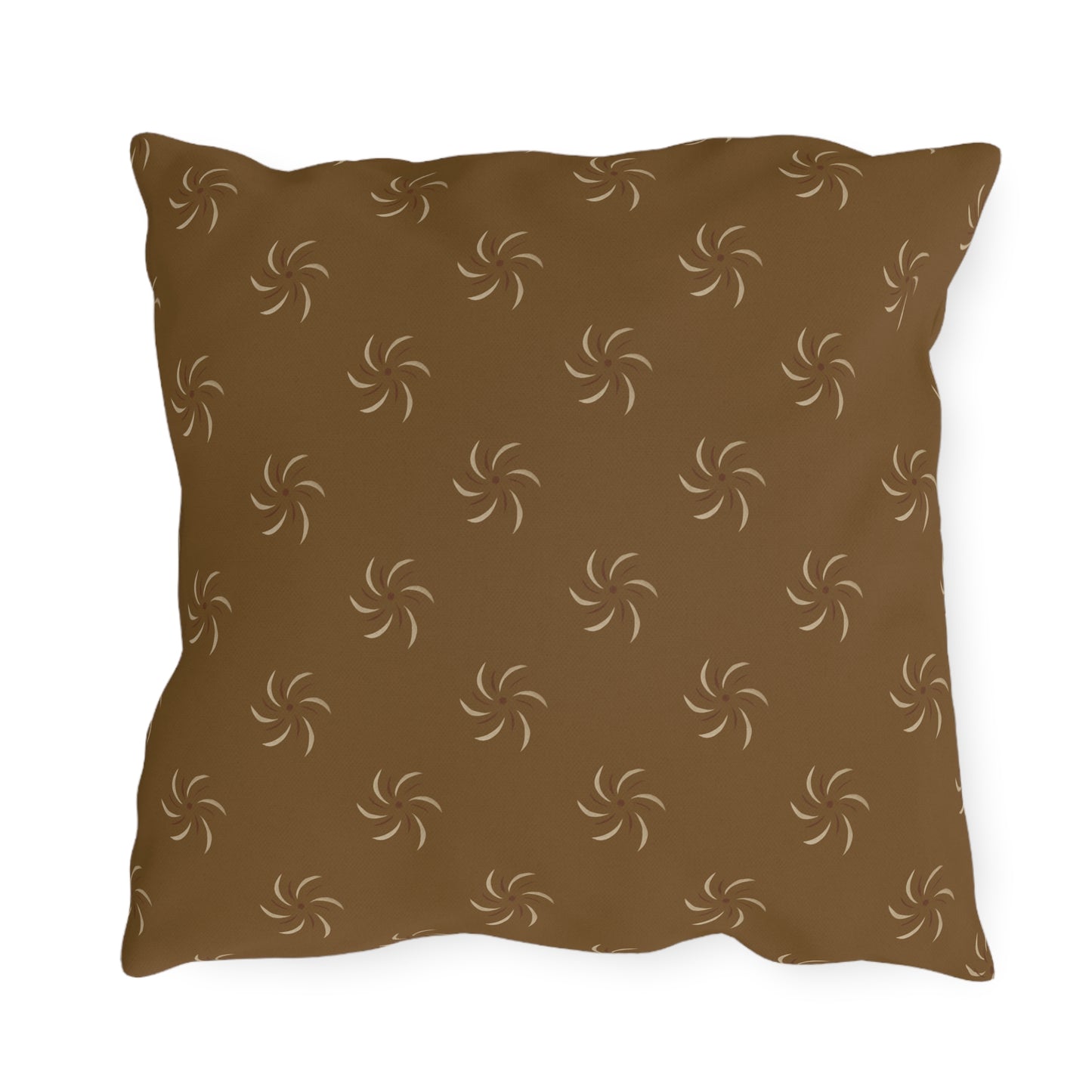 Boho Outdoor Throw Pillow - Earthy Twirl Design for Patio & Garden Decor