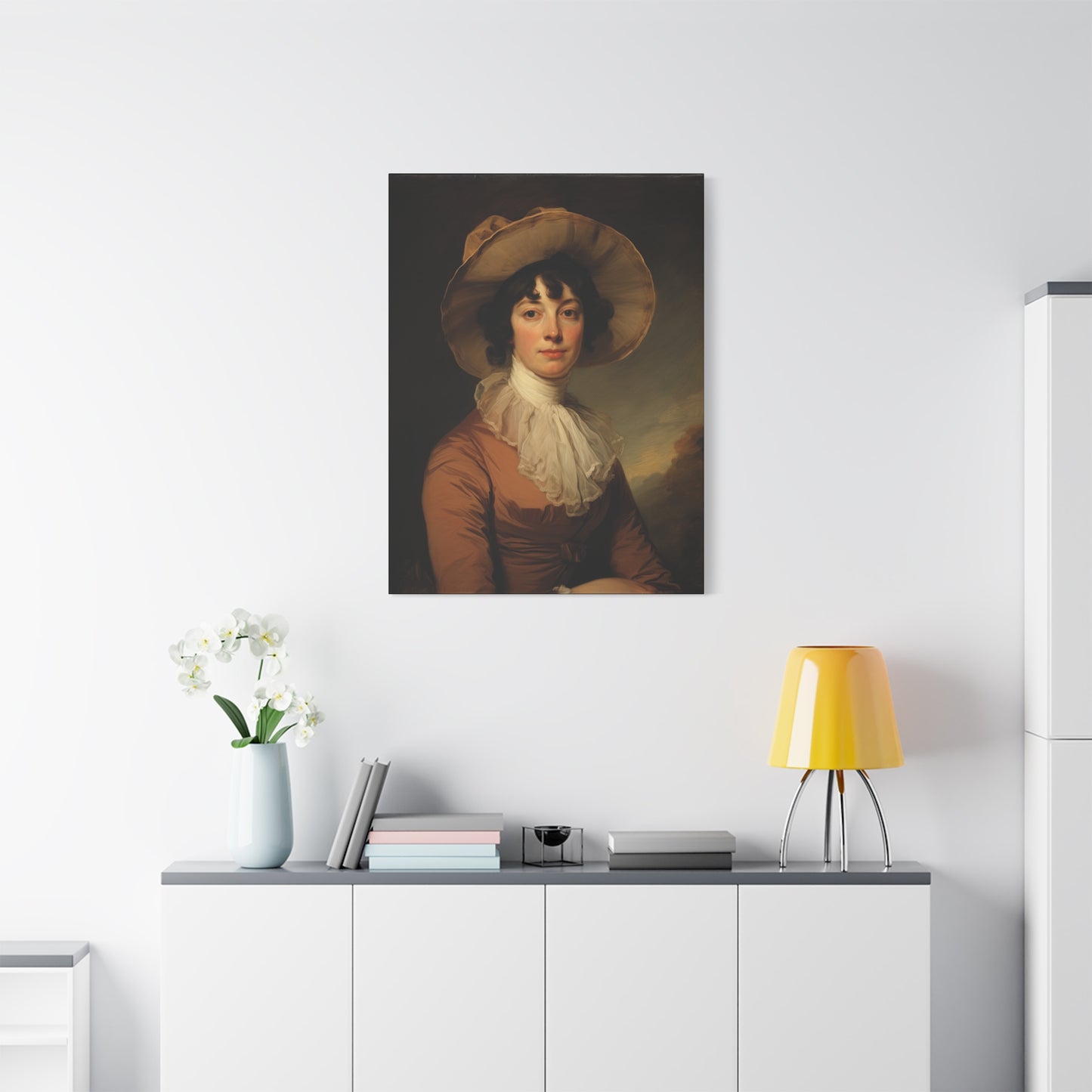 Miss Jane Early American Portrait Classic Portrait Matte Canvas Wall Art - Elegant Home Decor
