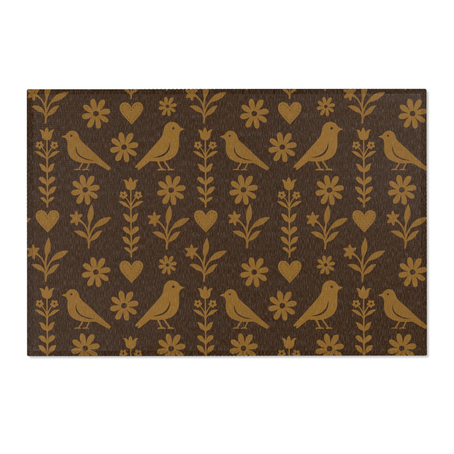 Charming Bird & Floral Area Rug - Cozy Home Decor, Rustic Style, Nature-Inspired, Perfect for Living Room, Bedroom, or Outdoor Spaces