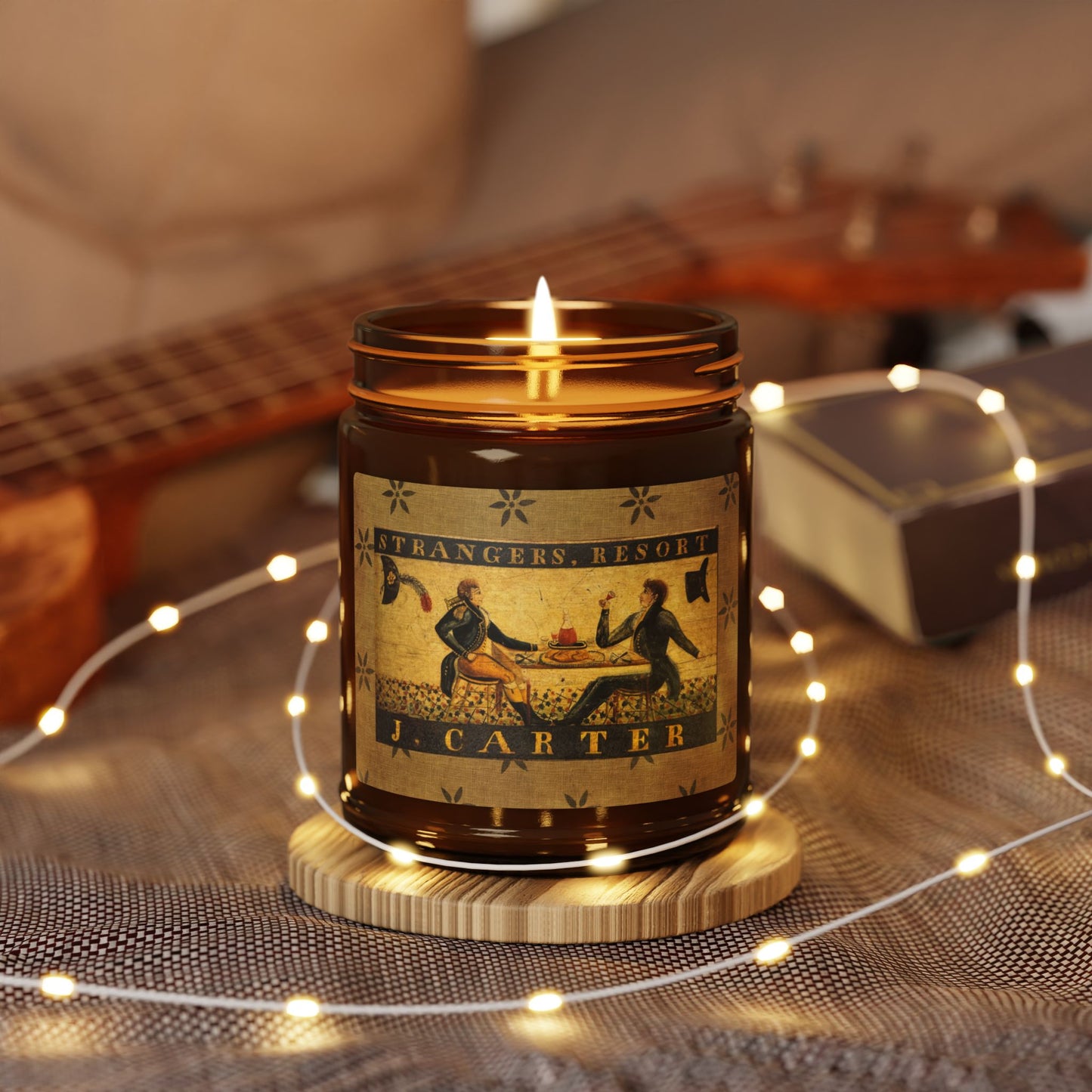 Stranger's Resort Tavern Sign Scented Soy Candle (Multi-Size, Amber Jar)