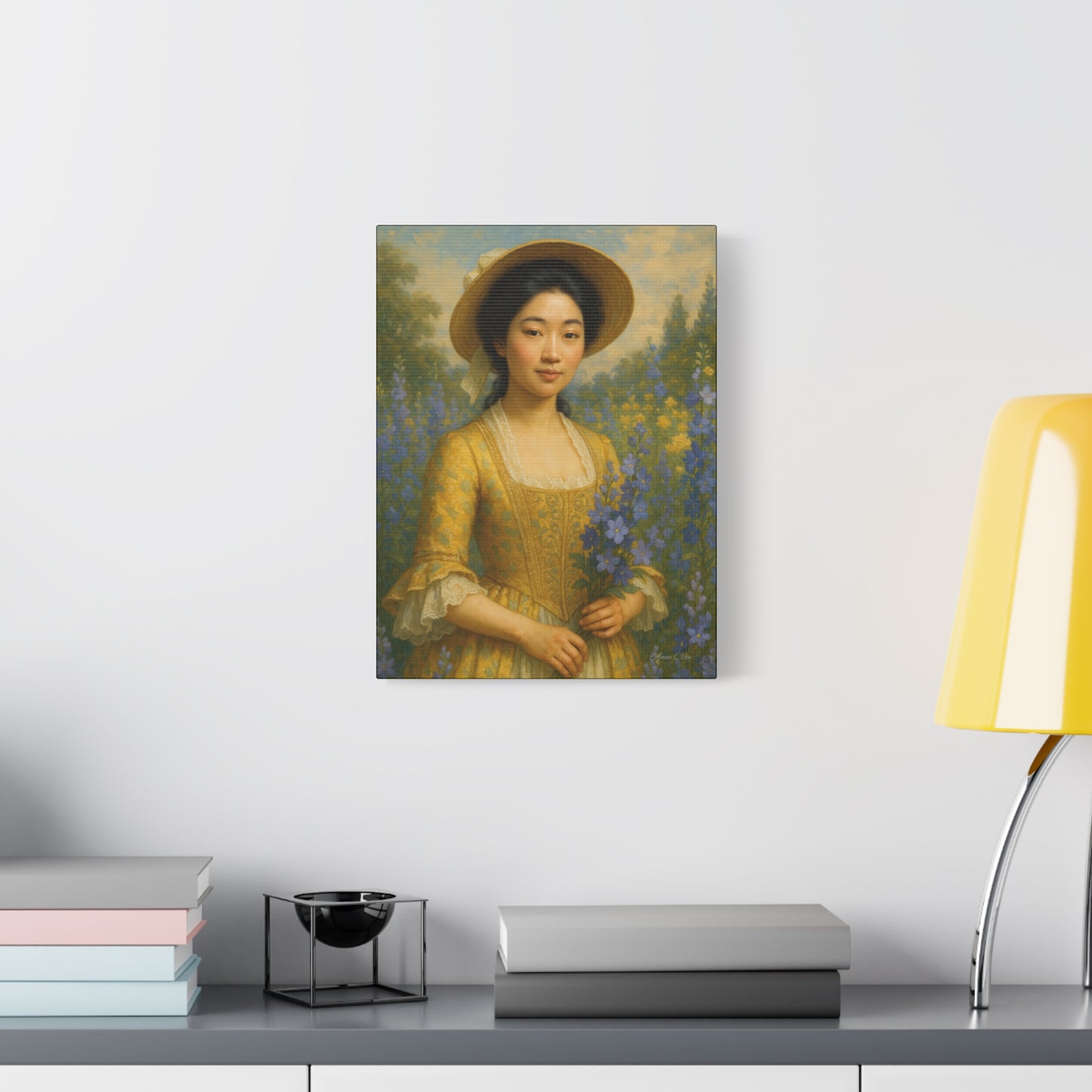 Floral Portrait Canvas, Vintage Art Print, Elegant Home Decor, Gift for Art Lovers, Wall Art for Living Room