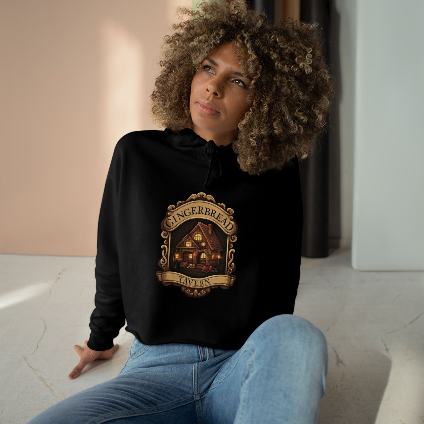 Gingerbread Tavern Crop Hoodie