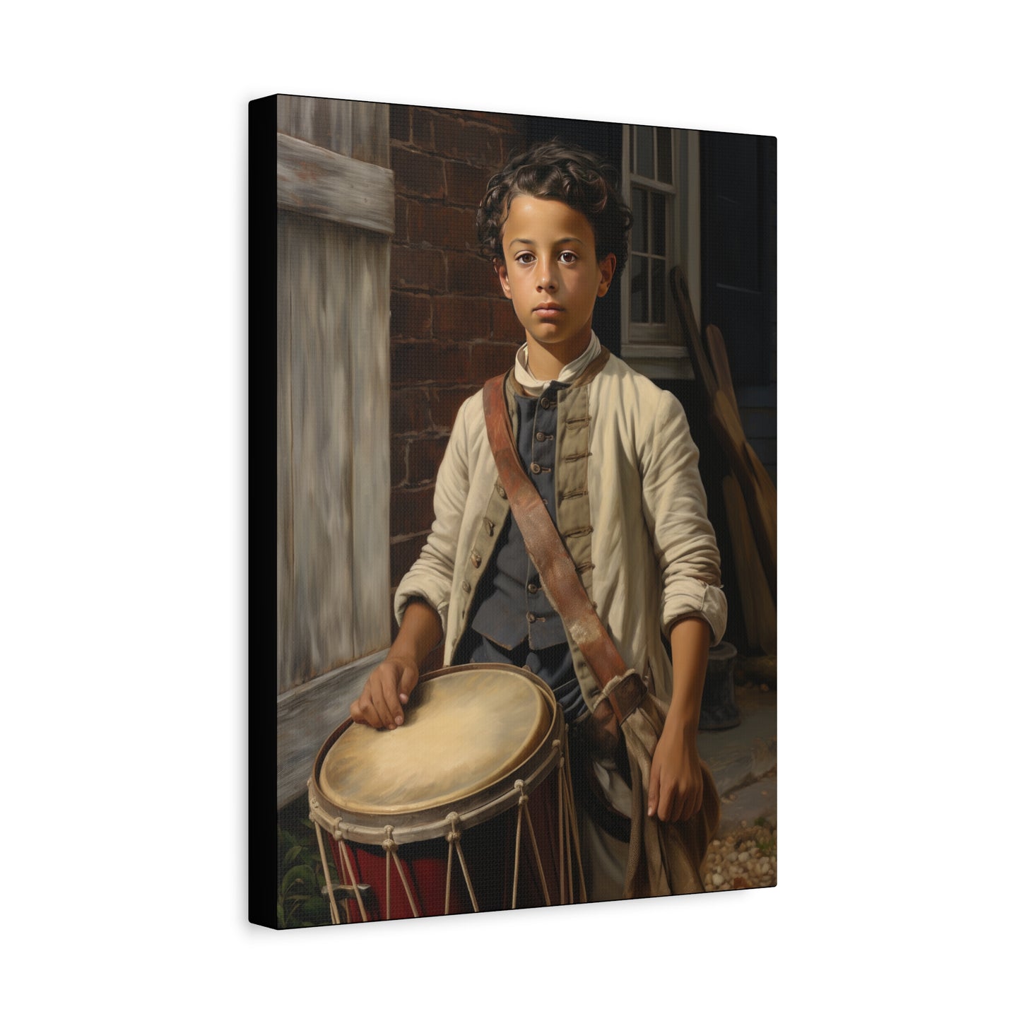 Historic Drummer Boy Matte Canvas Wall Art - 1.25" Stretched Print for Home Decor