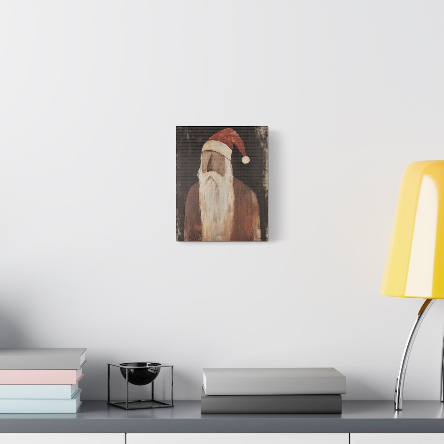 Primitive Impressionist Santa Matte Canvas, Stretched, 1.25"