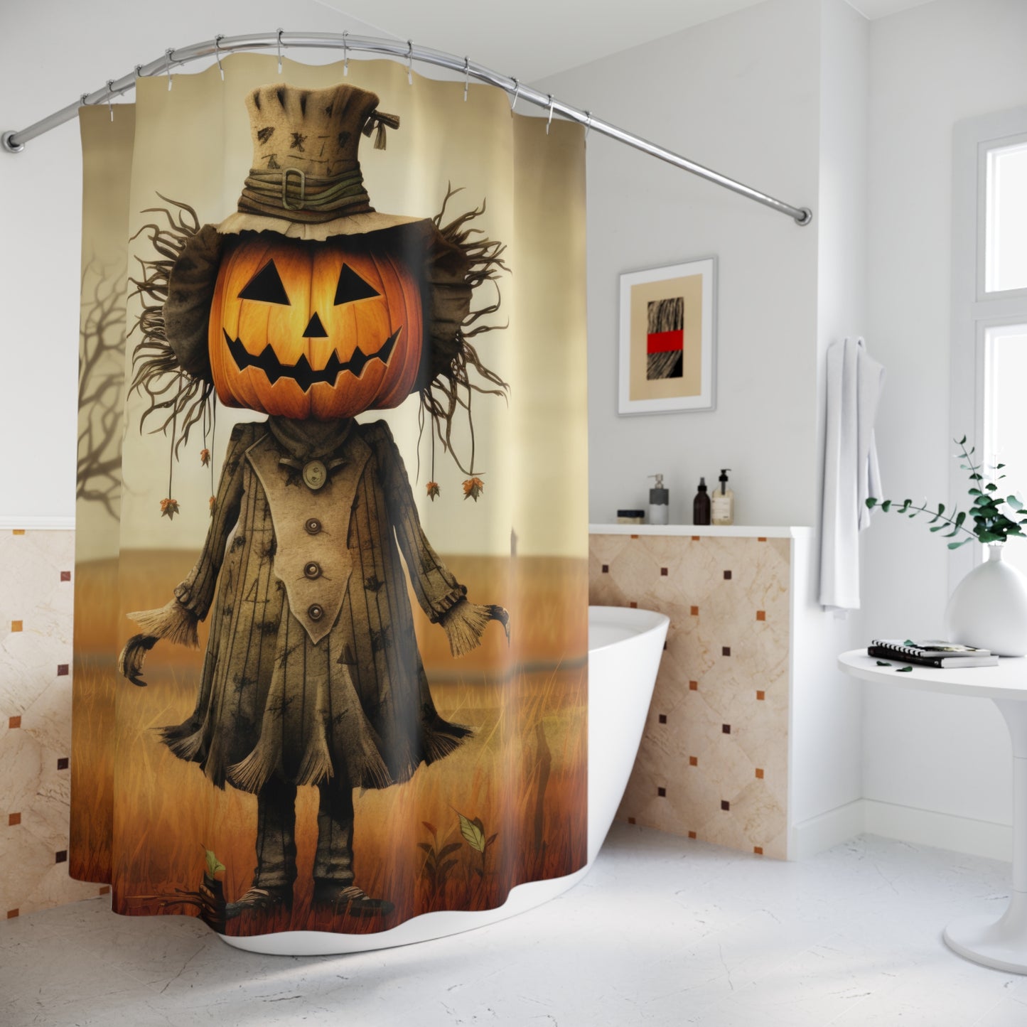 Scary Pumpkin Shower Curtains