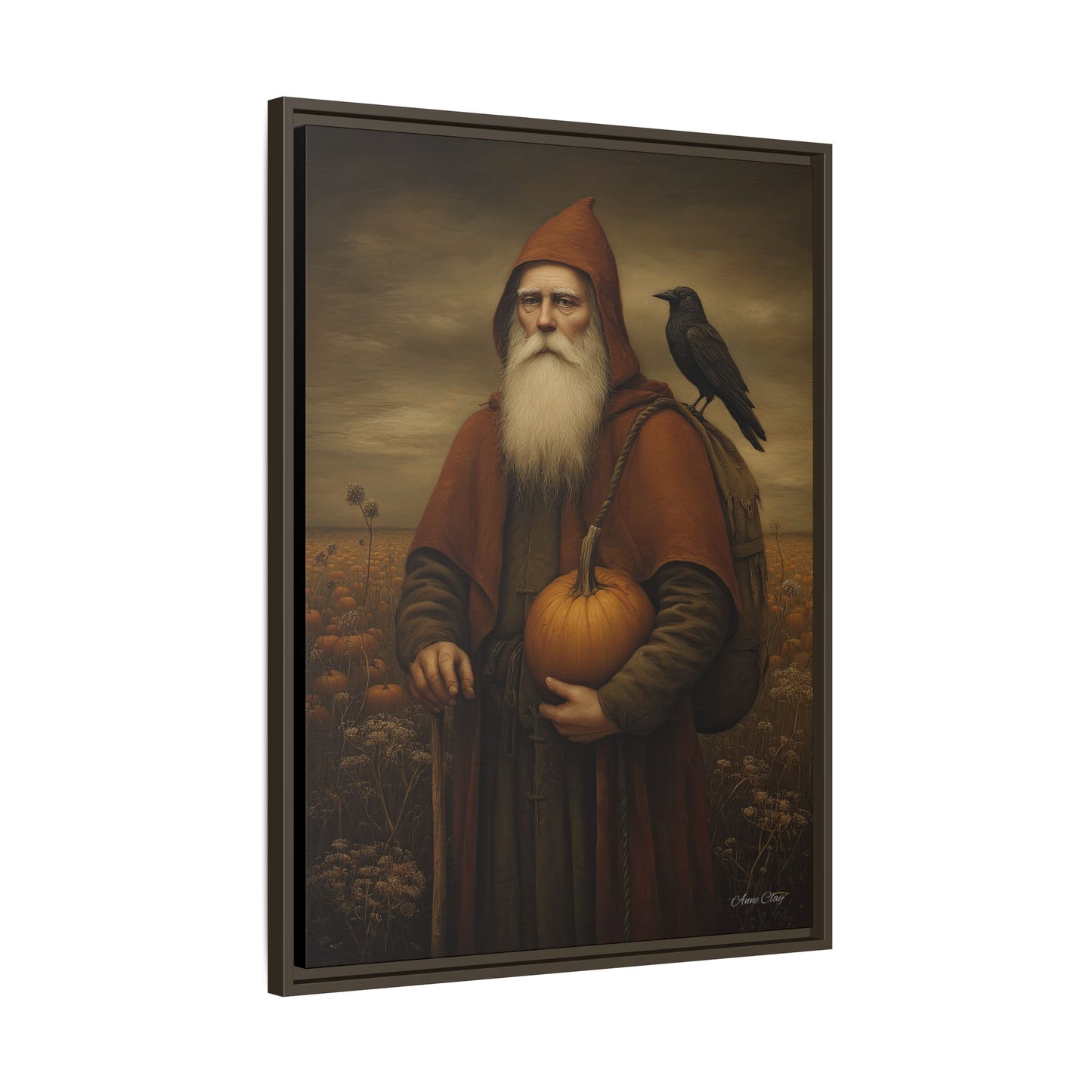 Framed Autumn Canvas Art, Fall Decor for Home, Harvest Wall Art, Thanksgiving Gift, Rustic Nature Painting