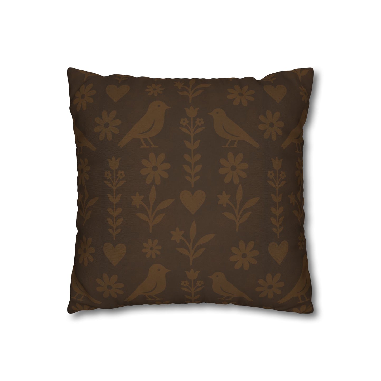 Bohemian Bird Pattern Pillowcase - Cozy Home Decor, Vintage Accent, Gift for Bird Lovers, Rustic Living Room, Nature Inspired