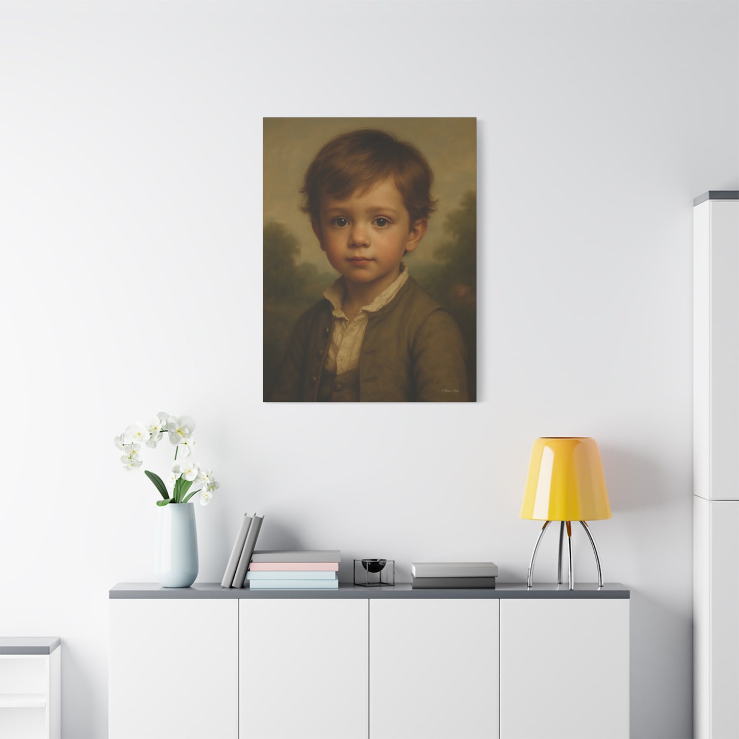 Vintage Child Portrait Canvas Print, Charming Artwork, Home Decor, Gift for Parents, Nursery Wall Art, Classic Style
