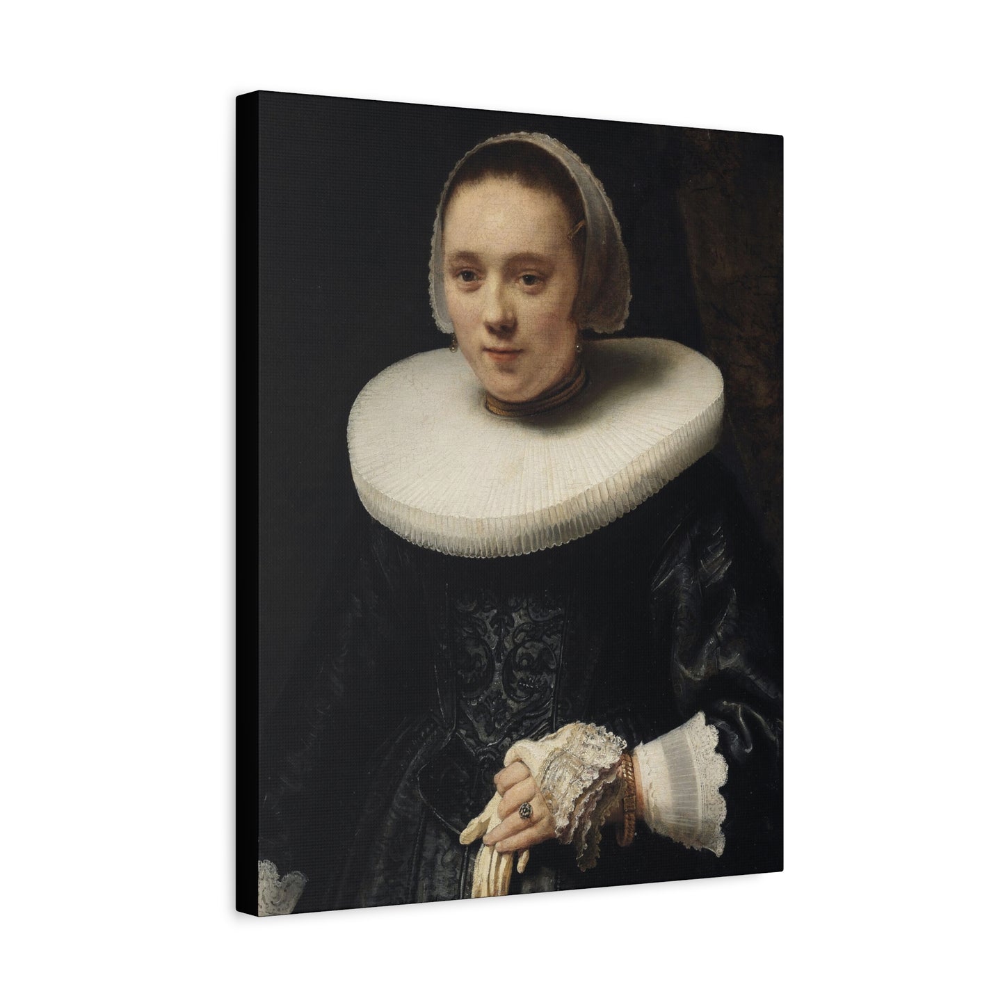1600's Woman Classic Portrait Matte Canvas Wall Art – Elegant Home Decor for Art Lovers