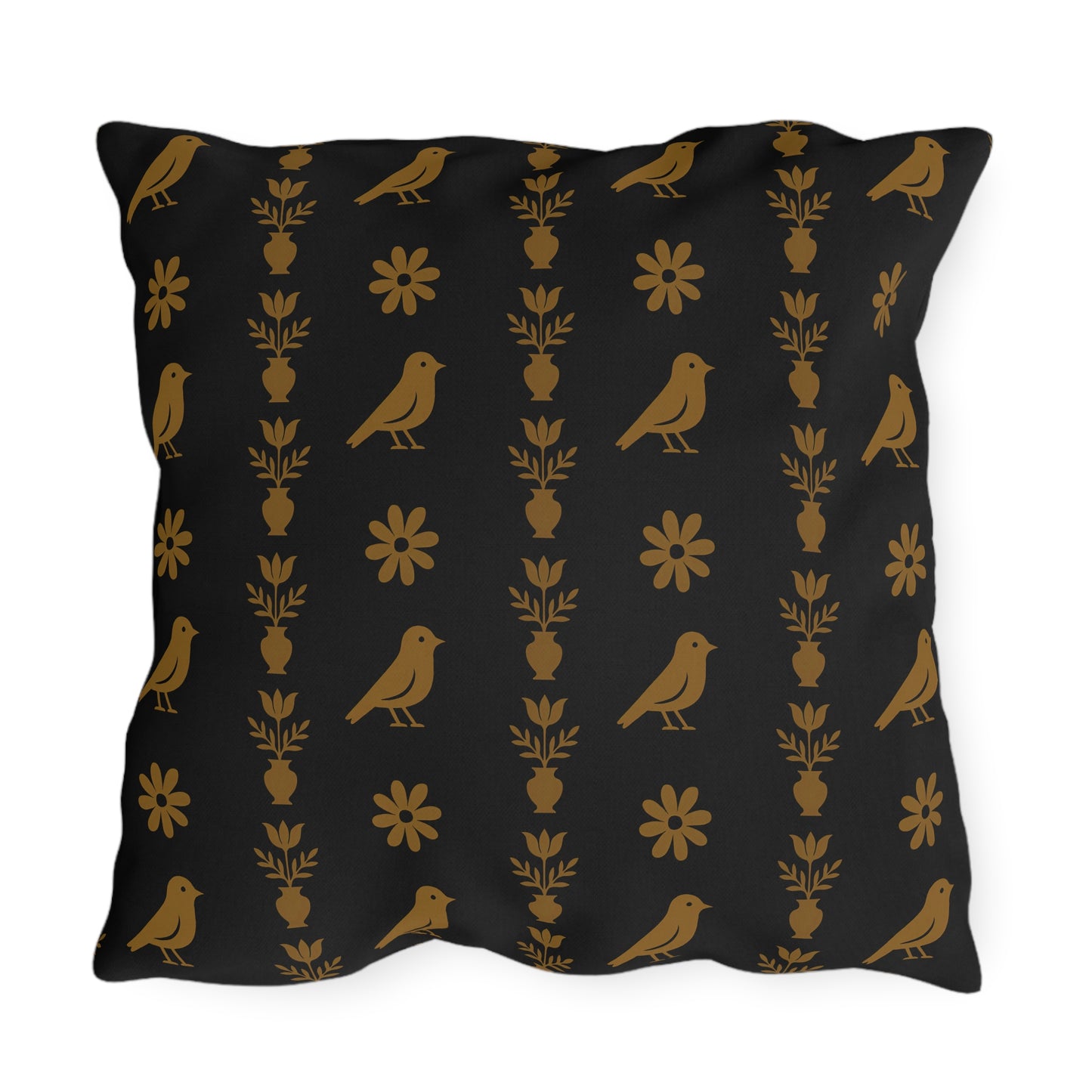 Stylish Outdoor Pillow, Boho Decor, Garden Cushion, Bird Print Pillow, Patio Cushions, Home Decor Accent