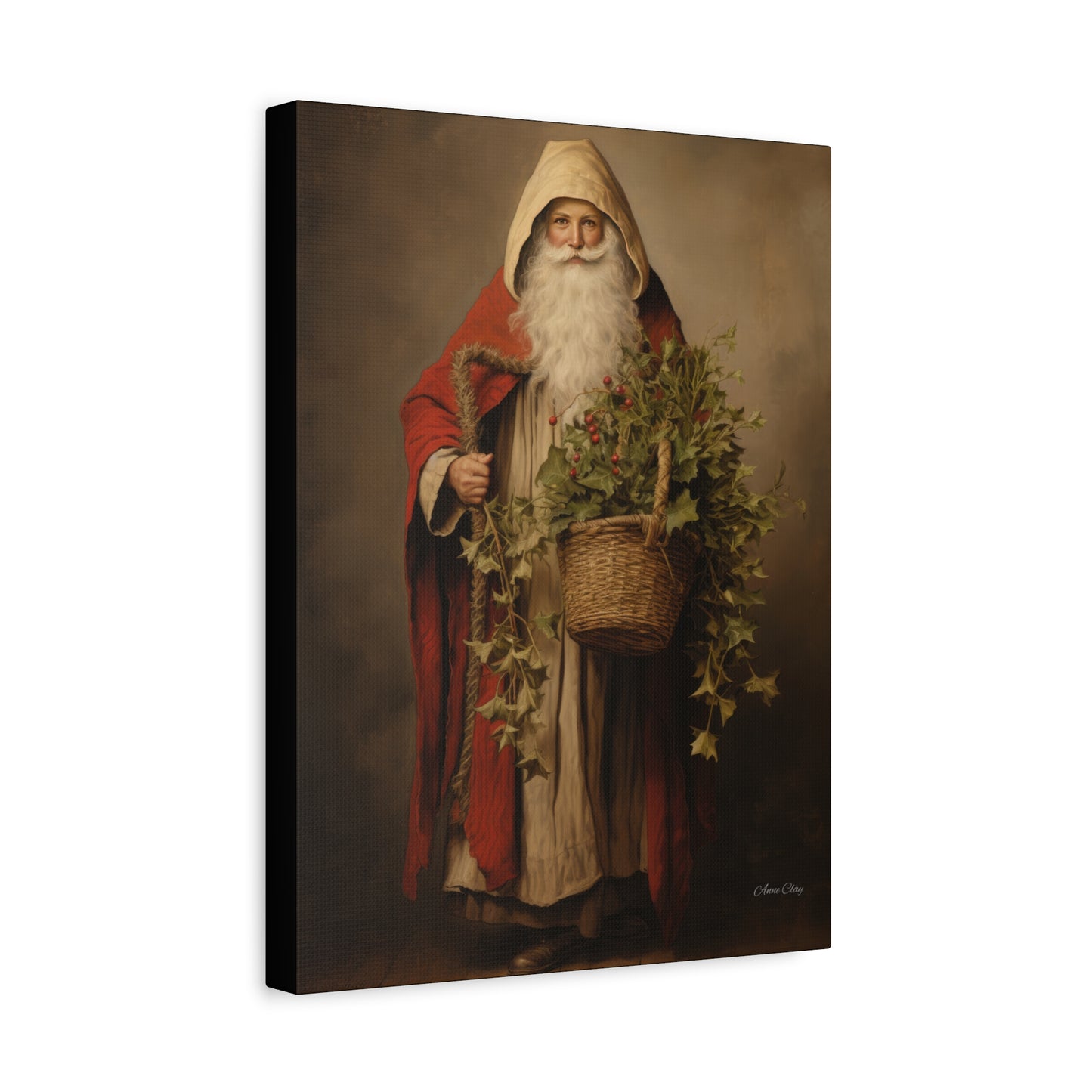WS Sharing Santa Matte Canvas, Stretched, 1.25"