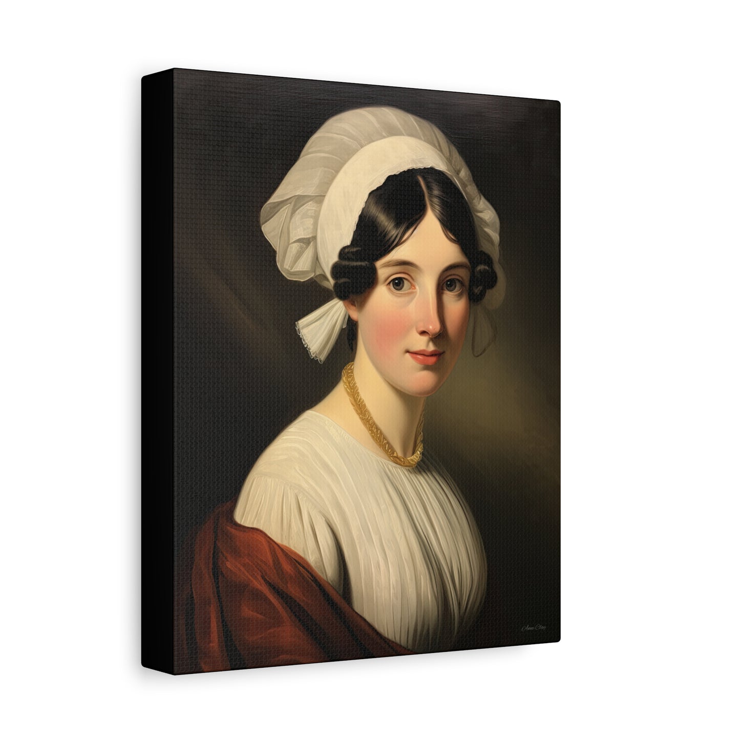Miss Anne Early American Vintage Portrait Canvas Wall Art - Elegant Home Decor