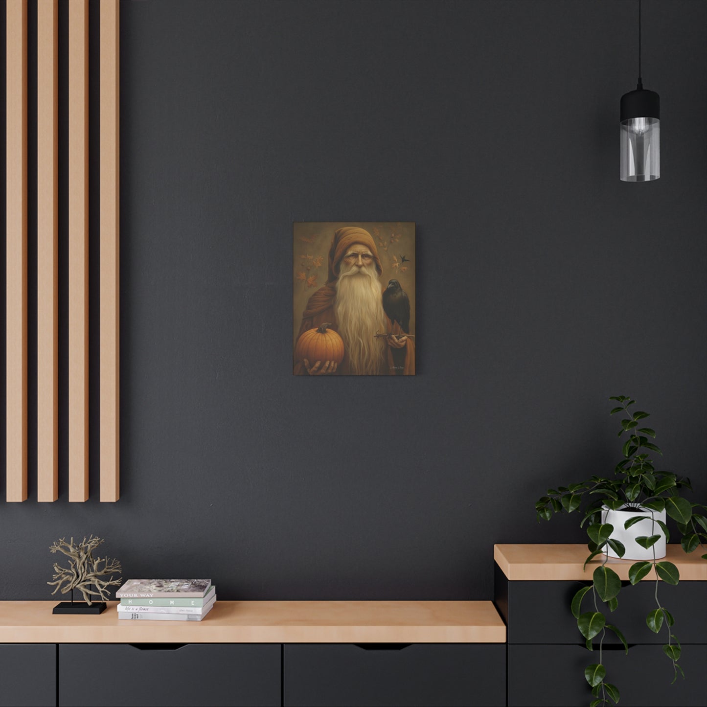 Mystical Fall Canvas Art, Autumn Decor, Nature Wall Art, Halloween Home Decor, Gift for Harvest Season