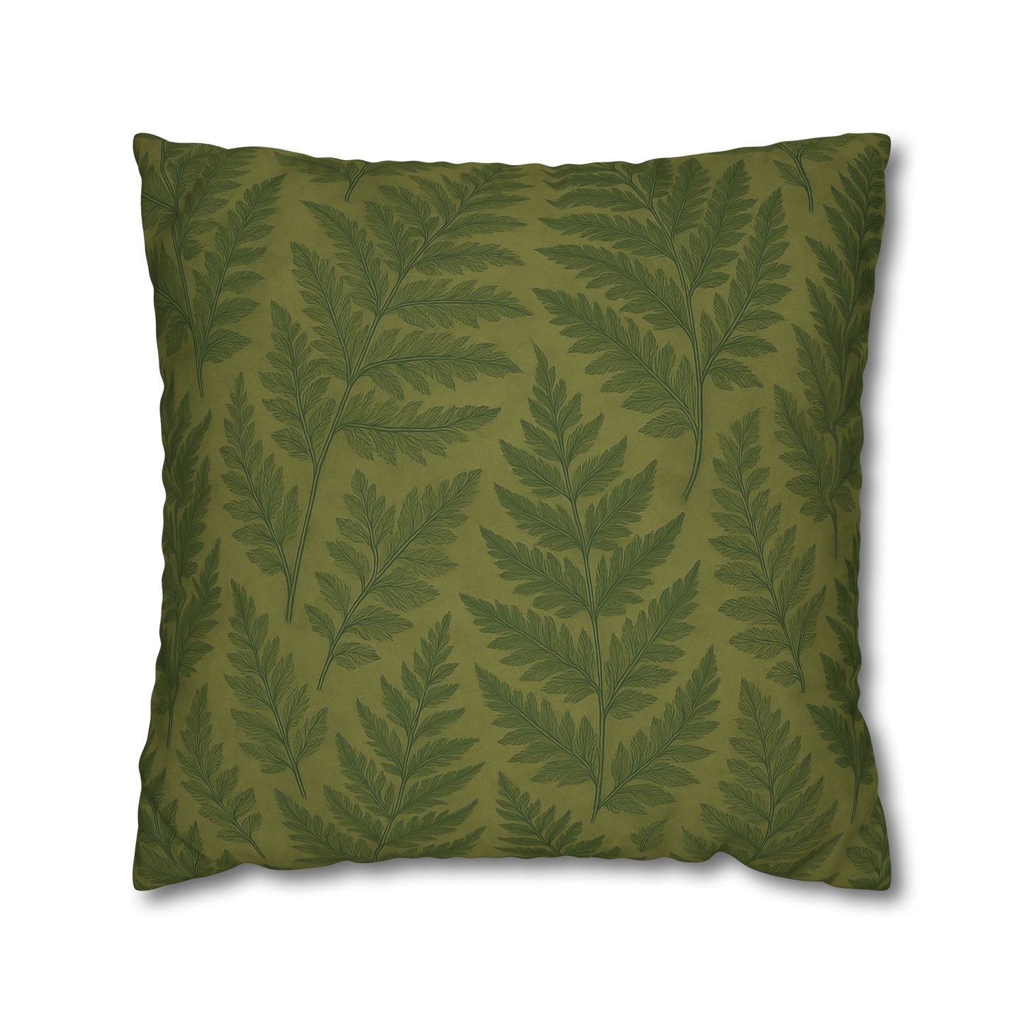 Fern Pattern Nature-Inspired Accent, Green Leaf Pillowcase, Gifts for Plant Lovers